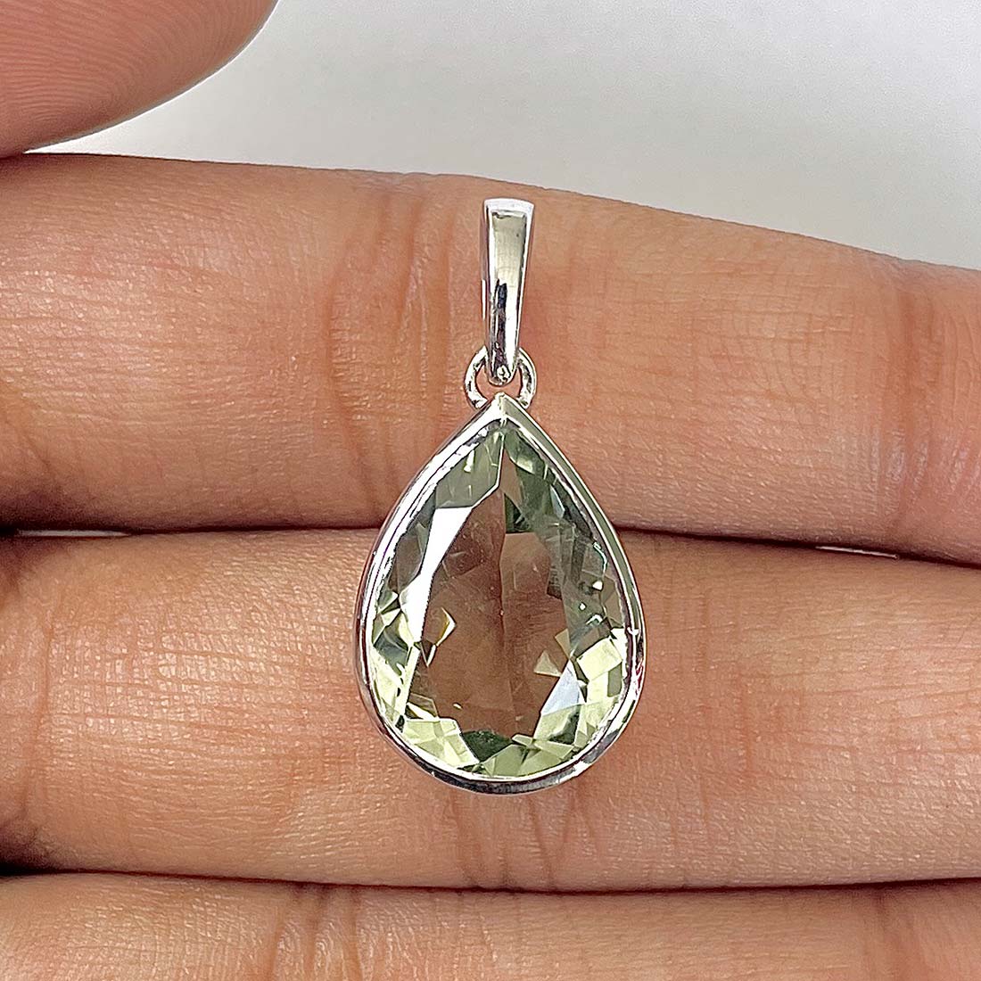 Green Amethyst Pendant-(GRA-RDP-454)