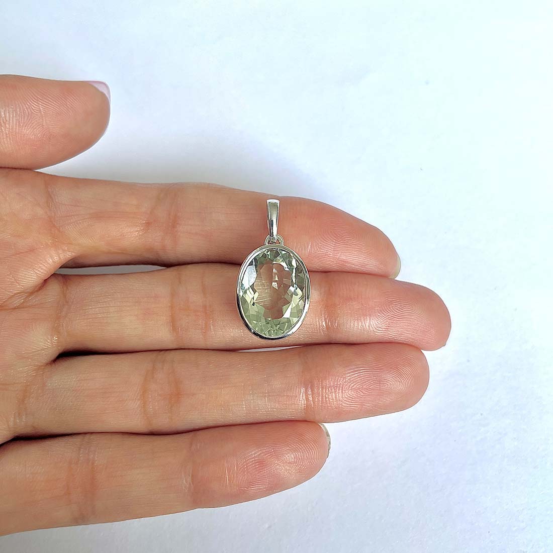 Green Amethyst Pendant-(GRA-RDP-458)