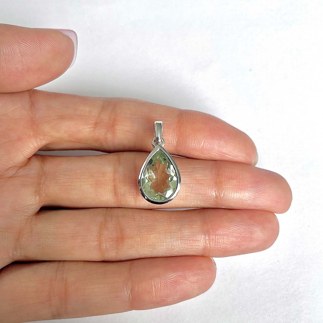 Green Amethyst Pendant-(GRA-RDP-463)
