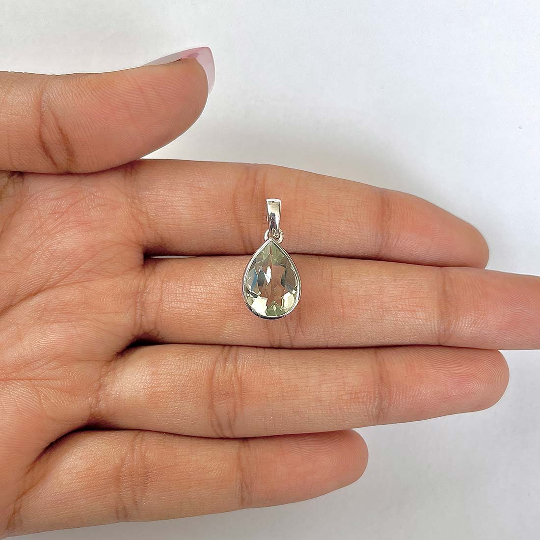 Green Amethyst Pendant-(GRA-RDP-470)