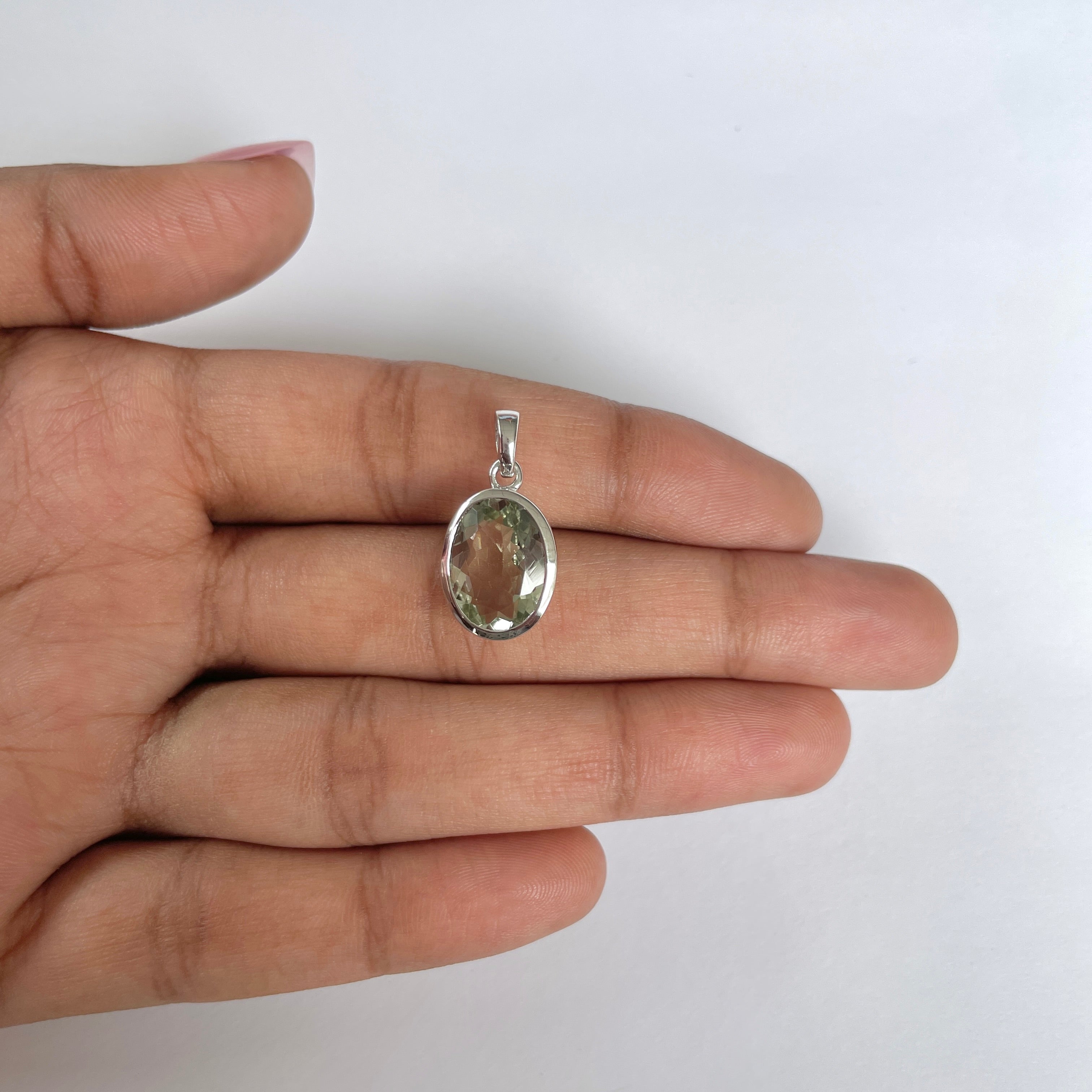Green Amethyst Pendant-(GRA-RDP-471)