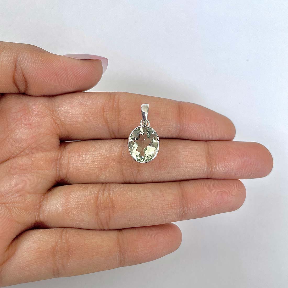 Green Amethyst Pendant-(GRA-RDP-793)
