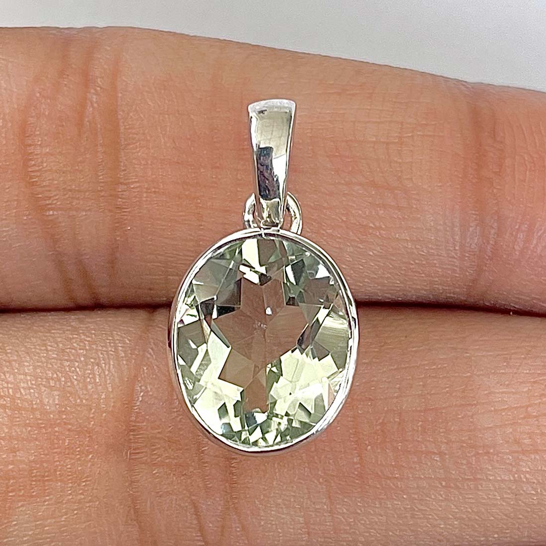 Green Amethyst Pendant-(GRA-RDP-793)