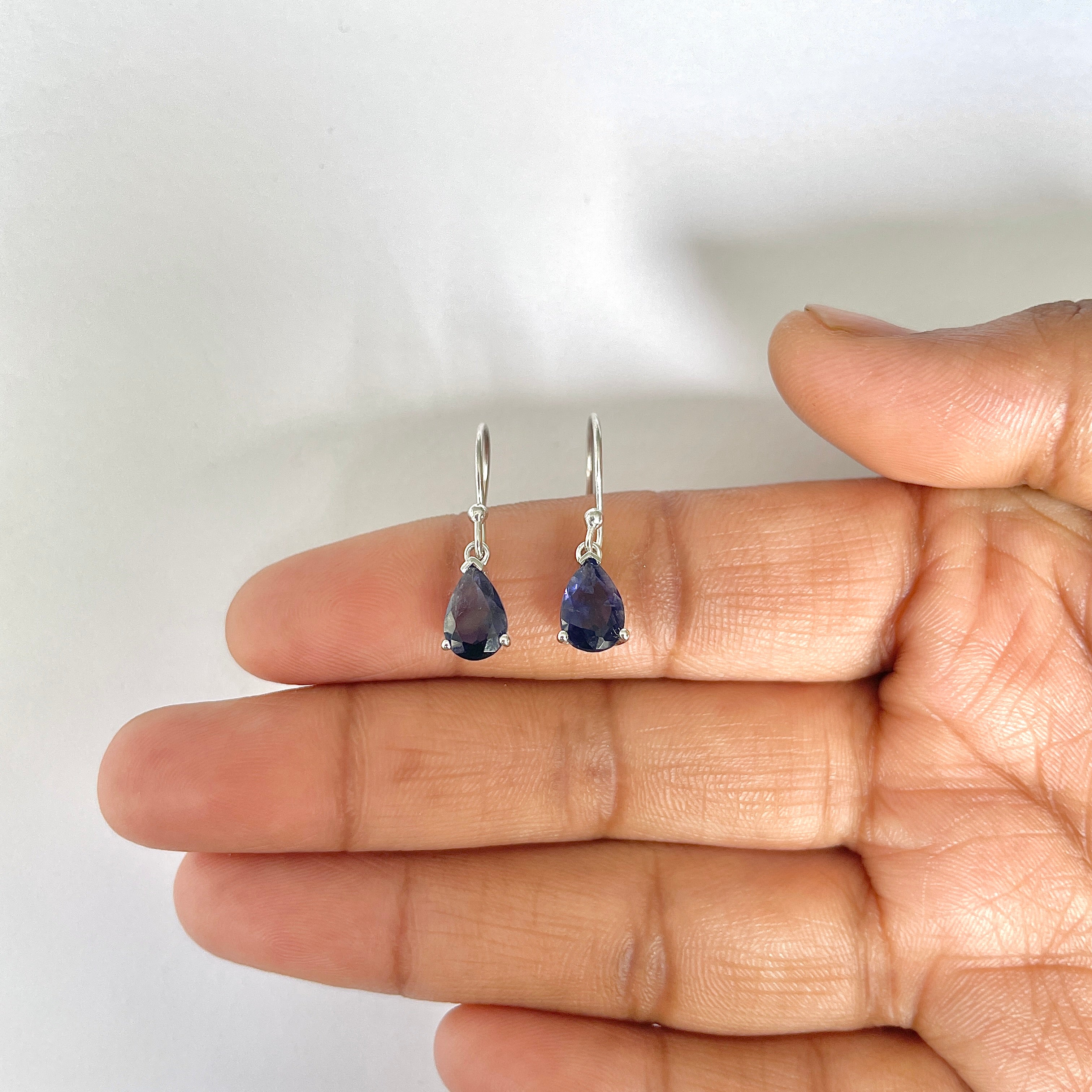 Iolite Earring-(IOL-RDE-677)