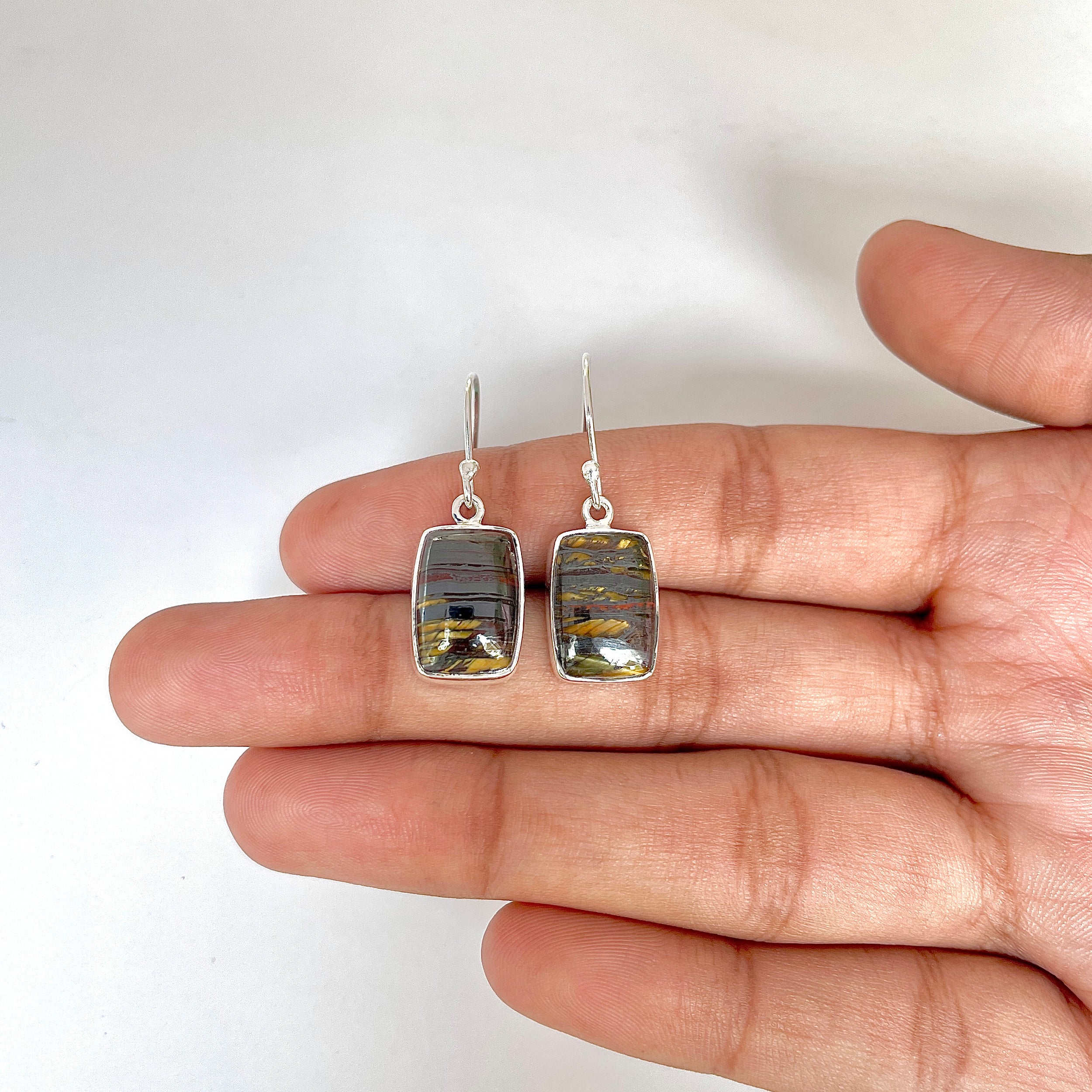 Iron Tiger Eye Earring-(ITE-3-1)