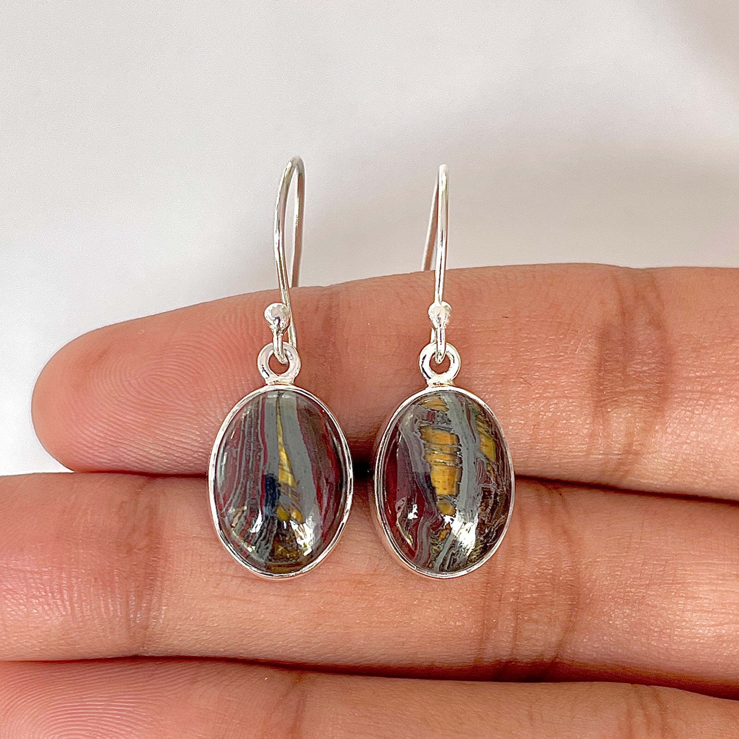 Iron Tiger Eye Earring-(ITE-3-12)