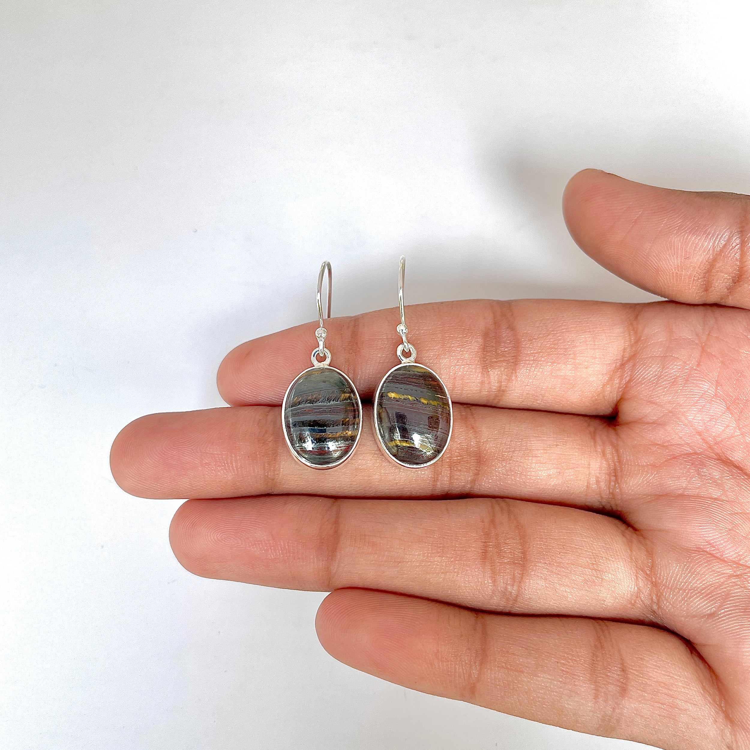 Iron Tiger Eye Earring-(ITE-3-25)