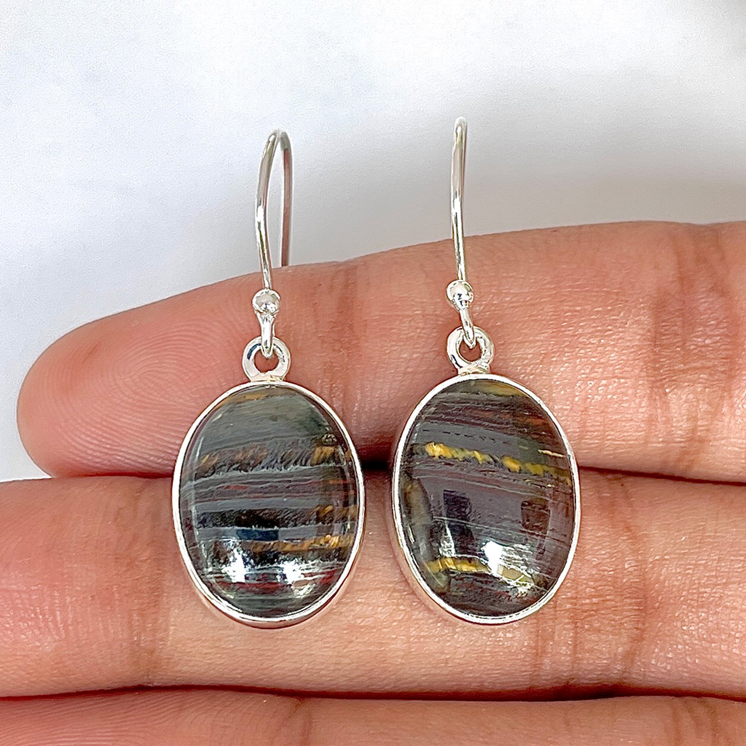 Iron Tiger Eye Earring-(ITE-3-25)