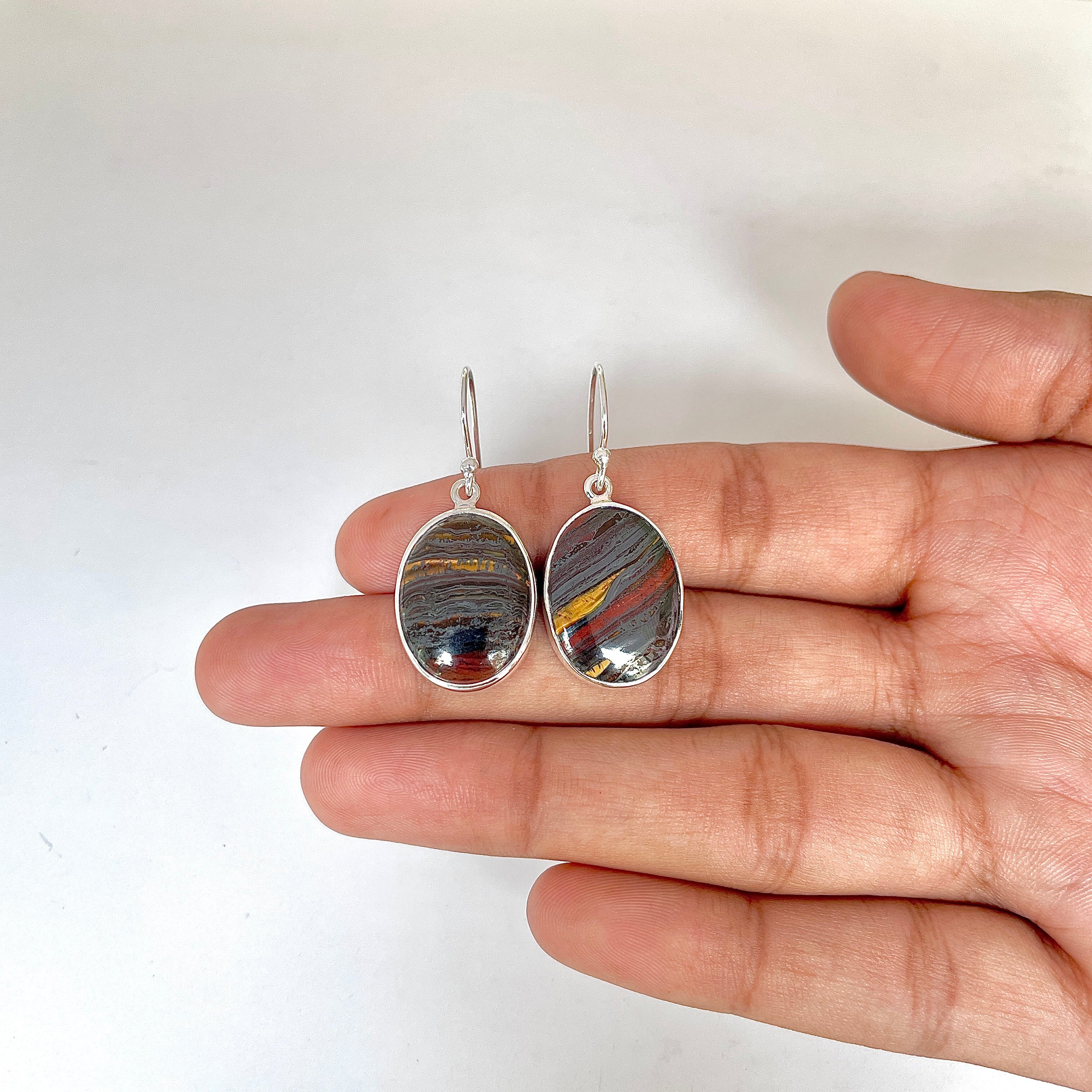 Iron Tiger Eye Earring-(ITE-3-3)
