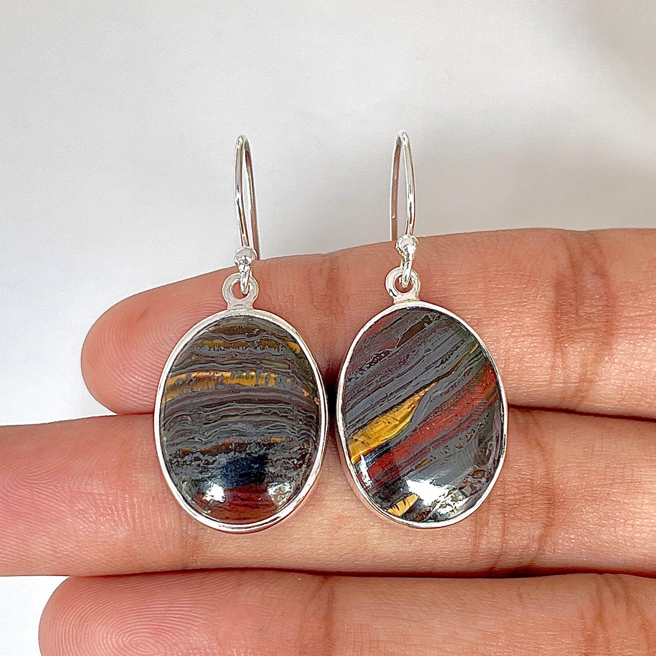 Iron Tiger Eye Earring-(ITE-3-3)