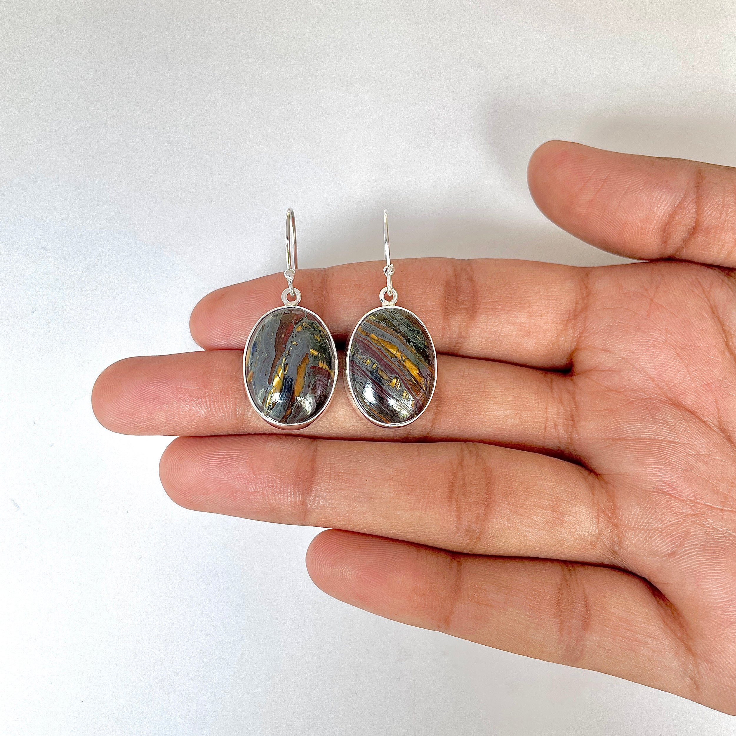 Iron Tiger Eye Earring-(ITE-3-4)