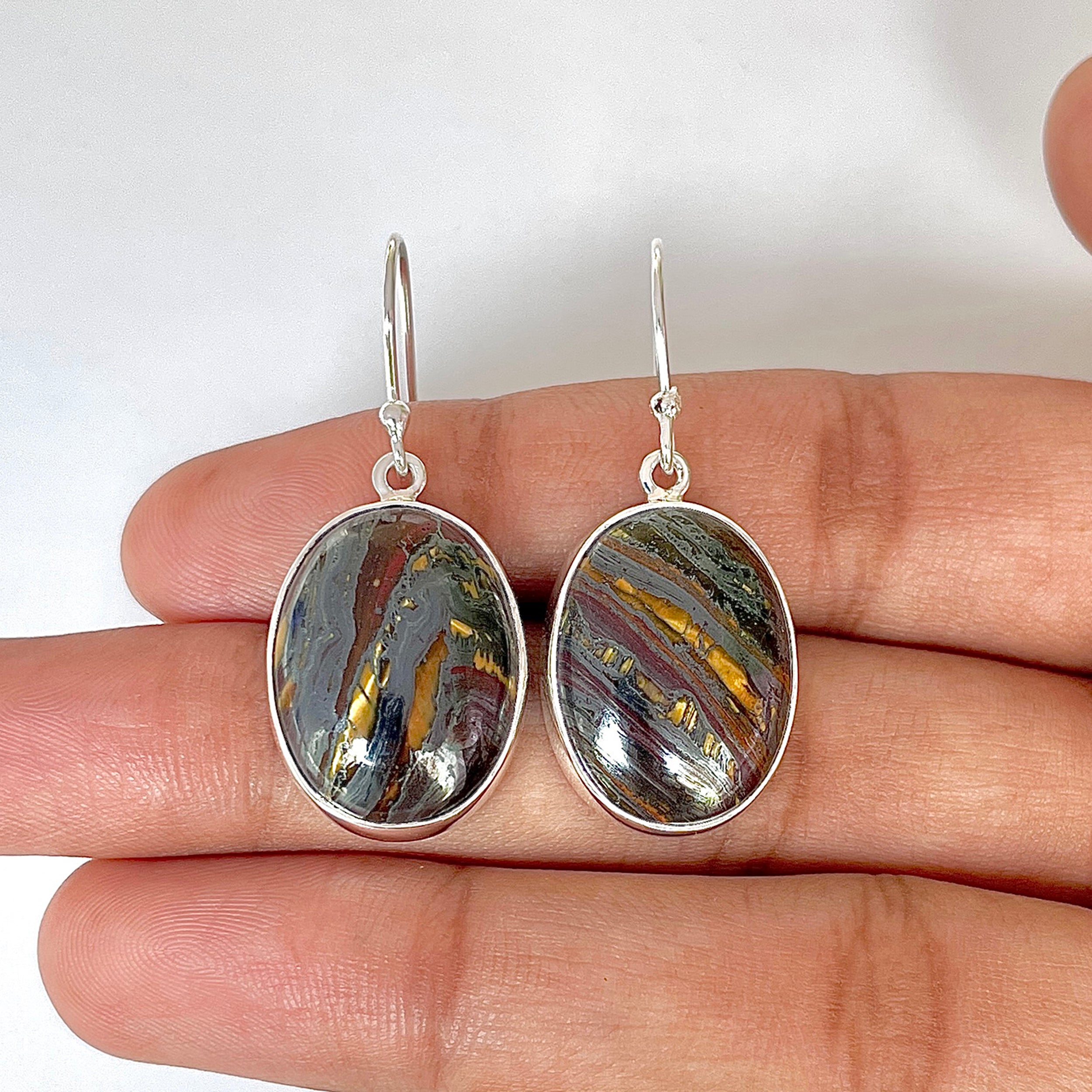 Iron Tiger Eye Earring-(ITE-3-4)