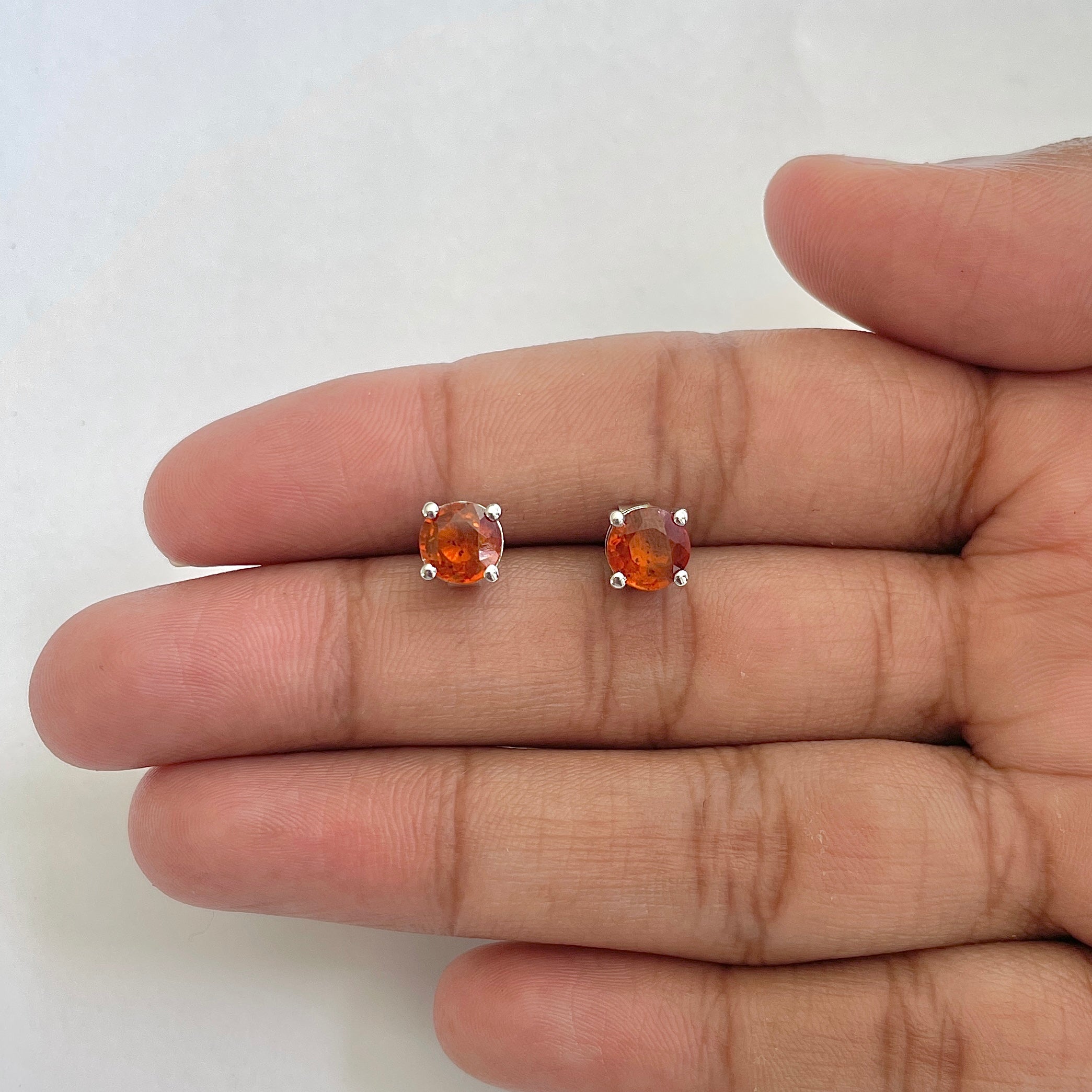 Kyanite Orange Stud Earring-(KYN-RDE-1024-O)