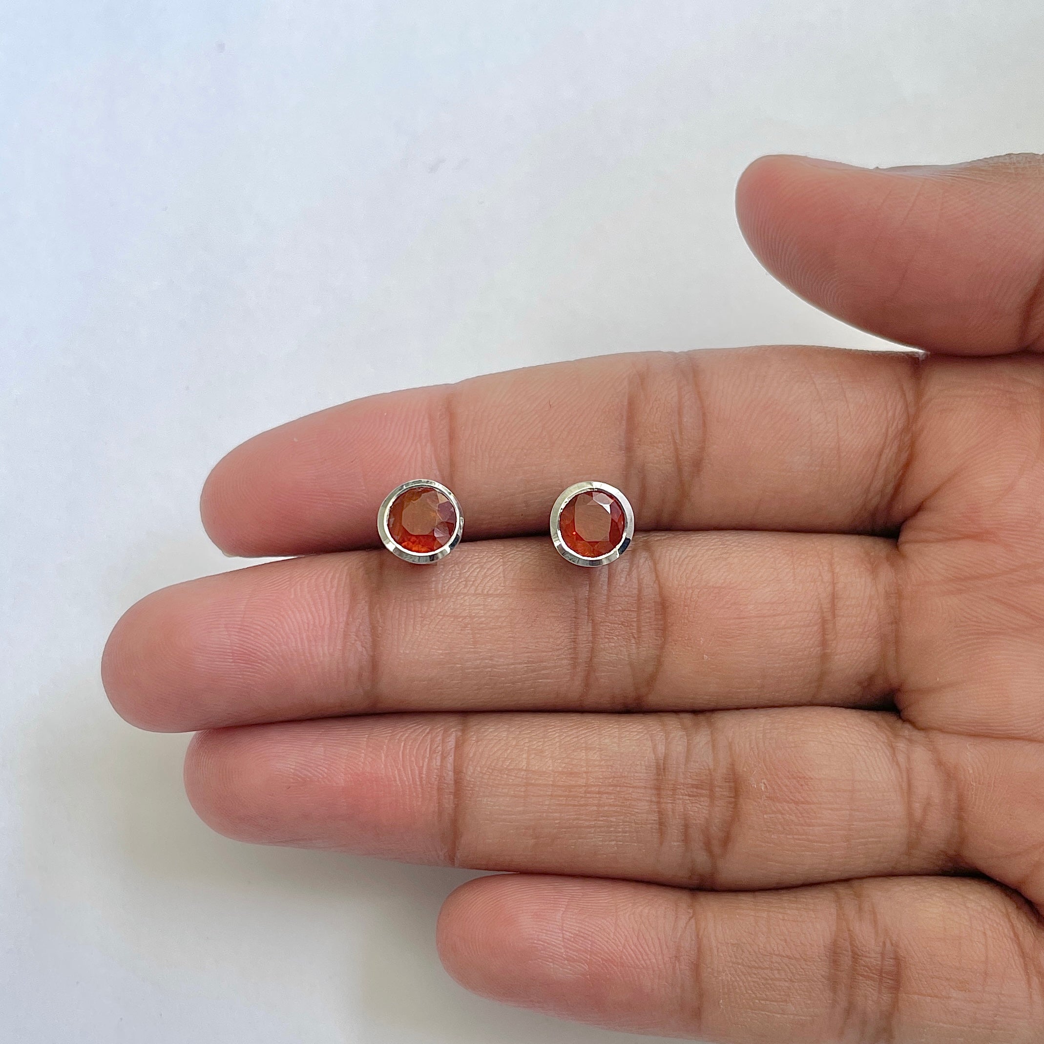 Kyanite Orange Stud Earring-(KYN-RDE-1426-O)