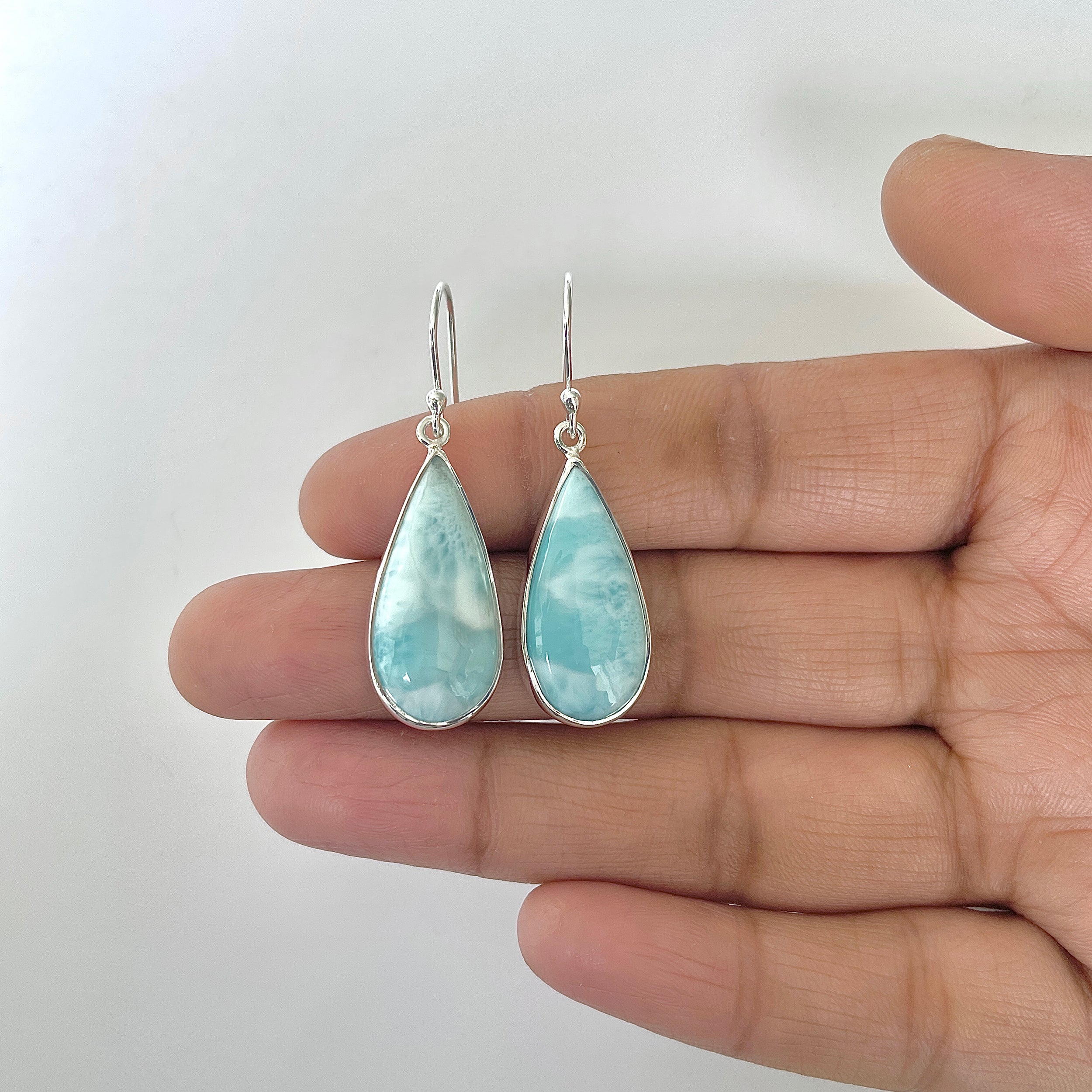 Larimar Earring-(LAR-3-15)
