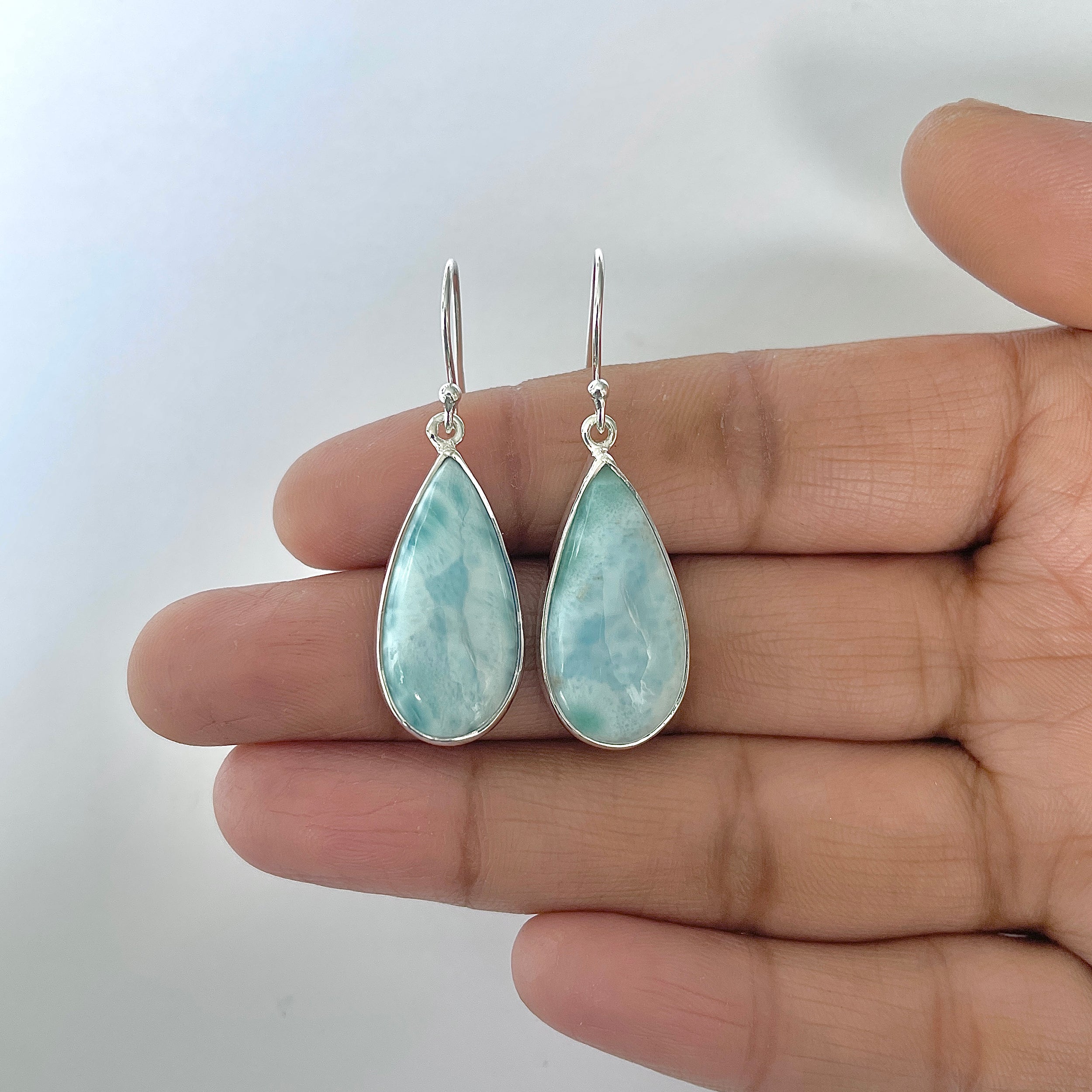 Larimar Earring-(LAR-3-27)