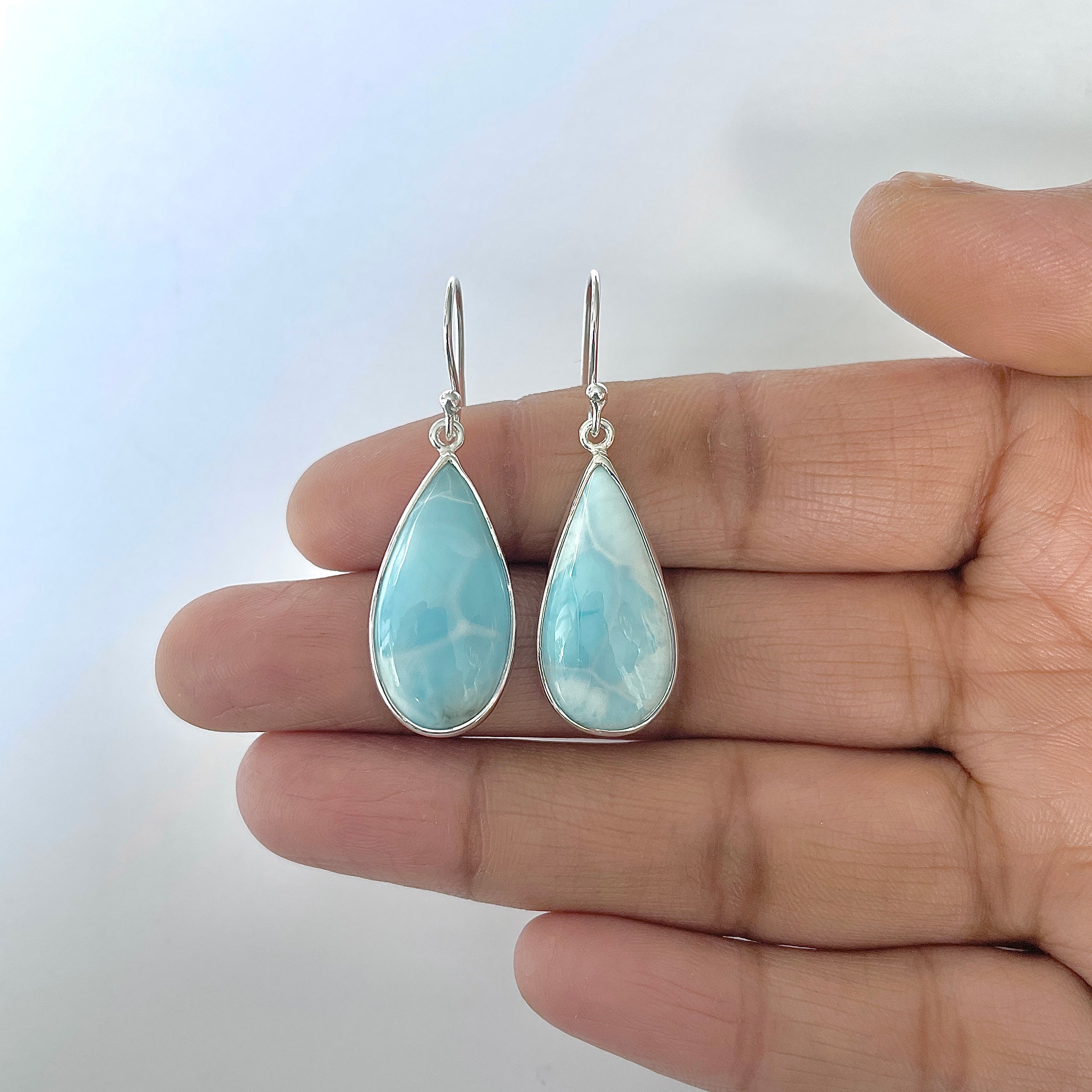 Larimar Earring-(LAR-3-28)
