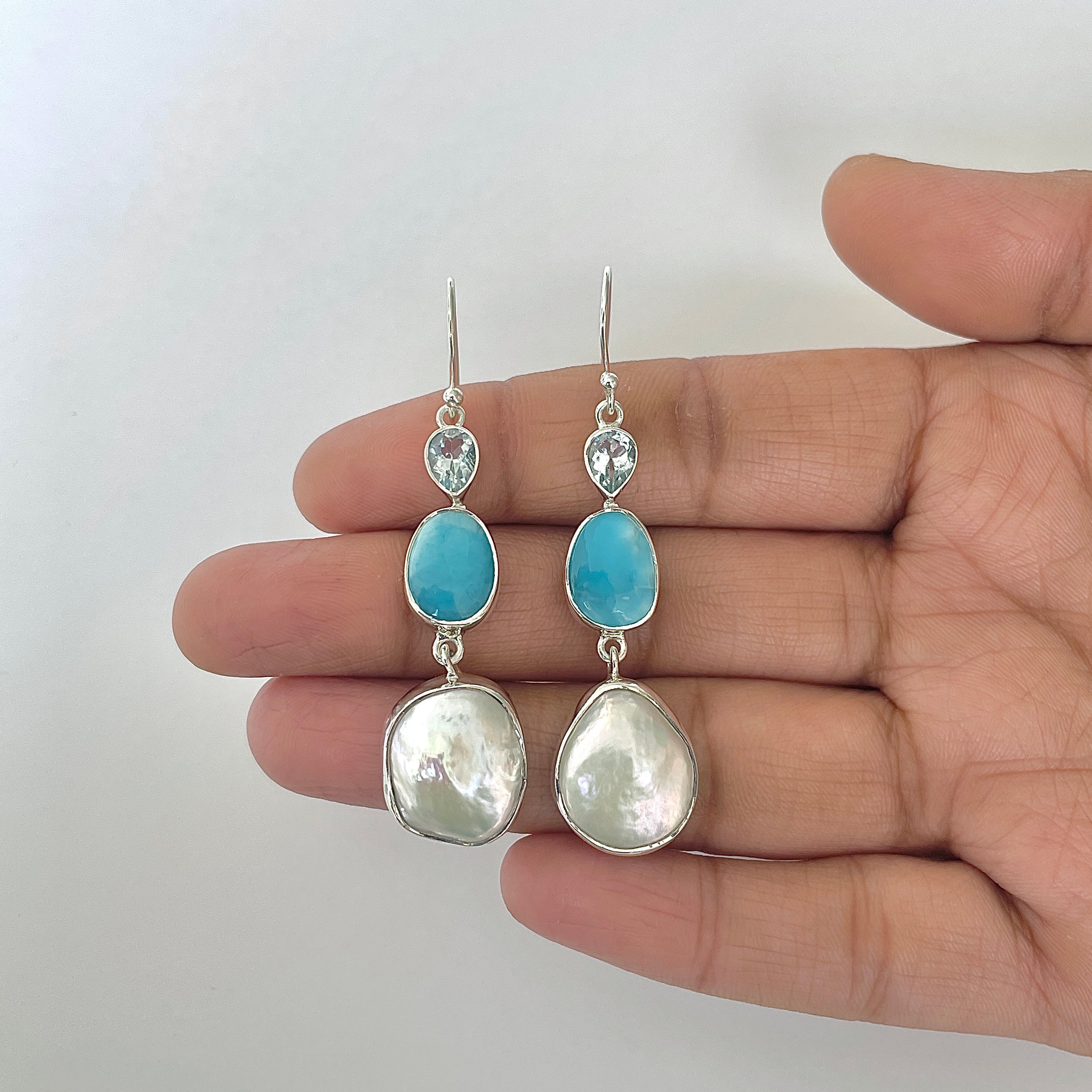 Larimar Earring-(LAR-3-33)