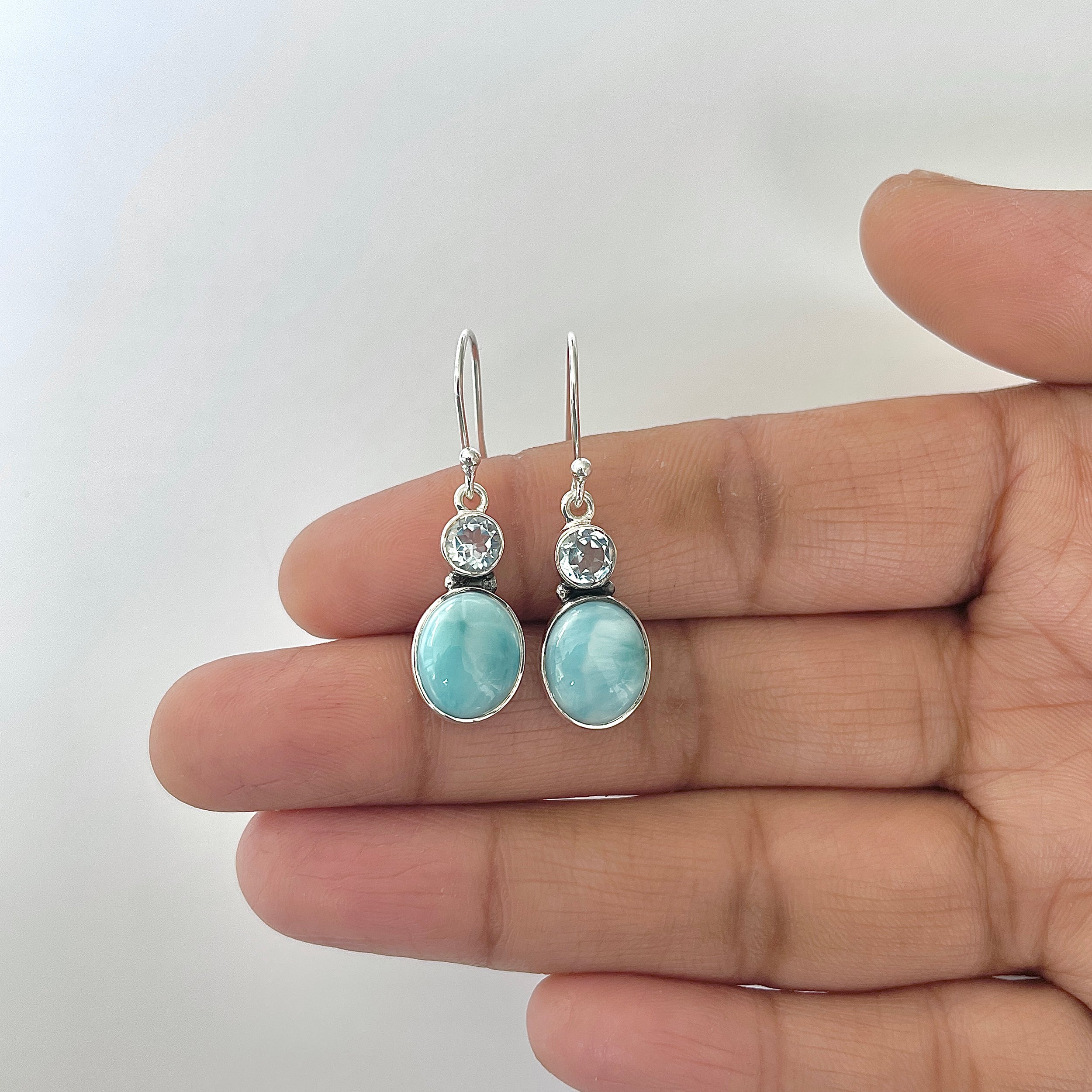 Larimar Earring-(LAR-3-37)