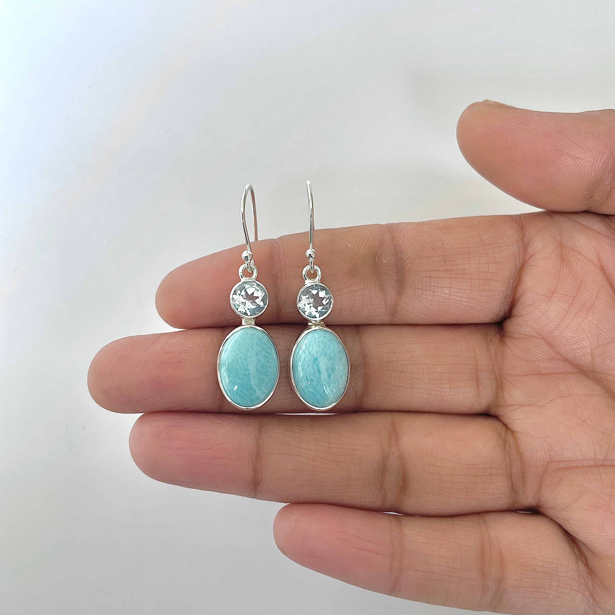 Larimar Earring-(LAR-3-38)