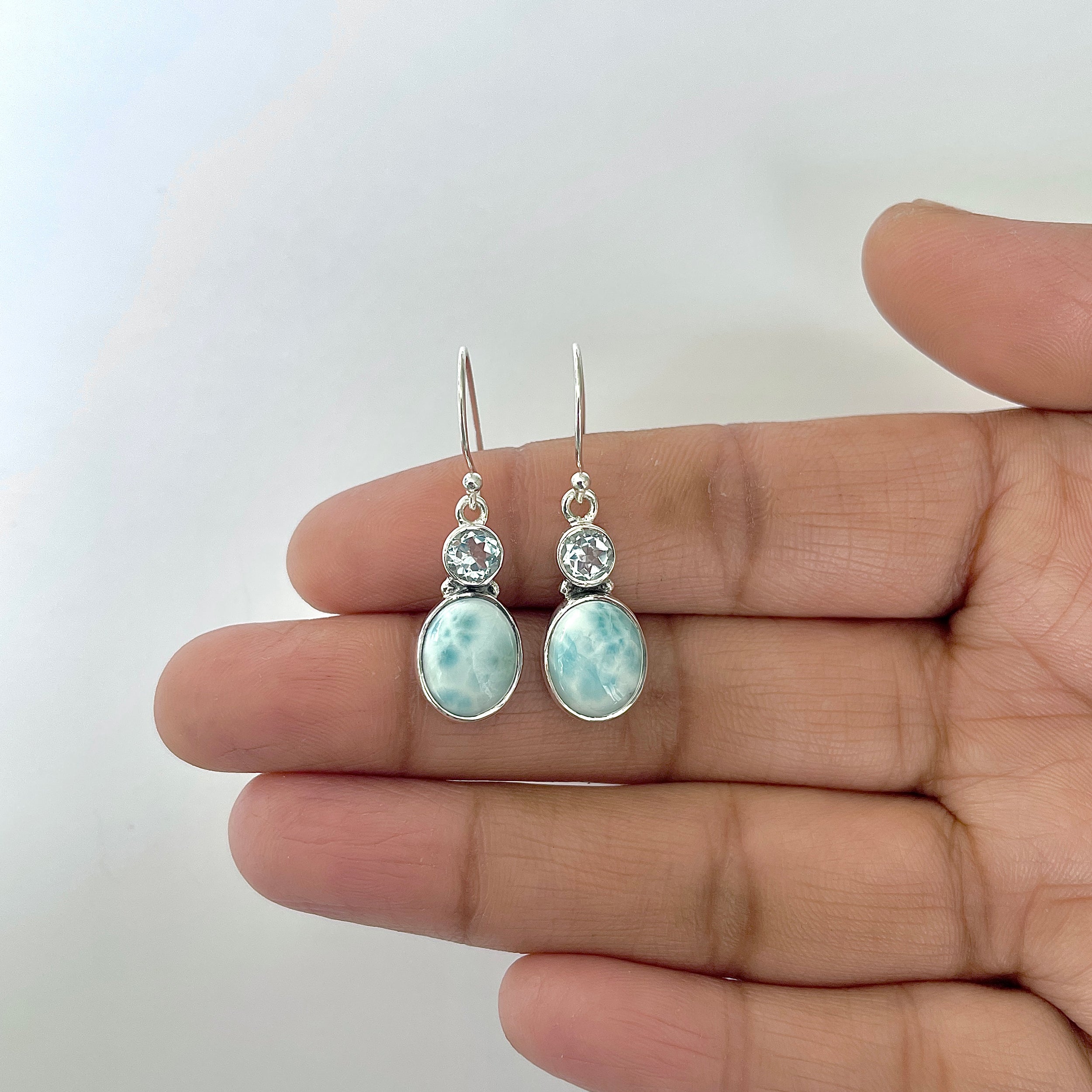 Larimar Earring-(LAR-3-40)