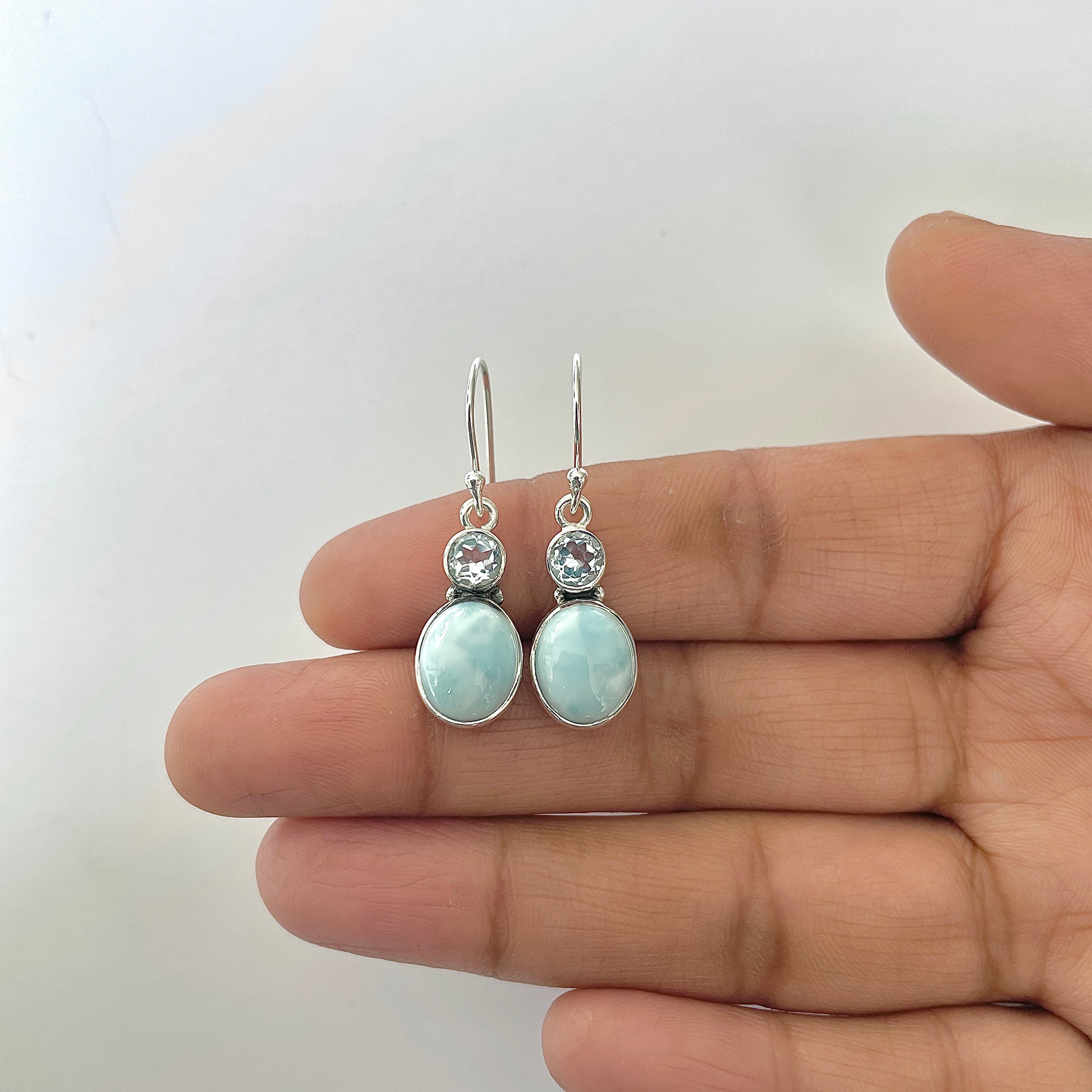 Larimar Earring-(LAR-3-43)