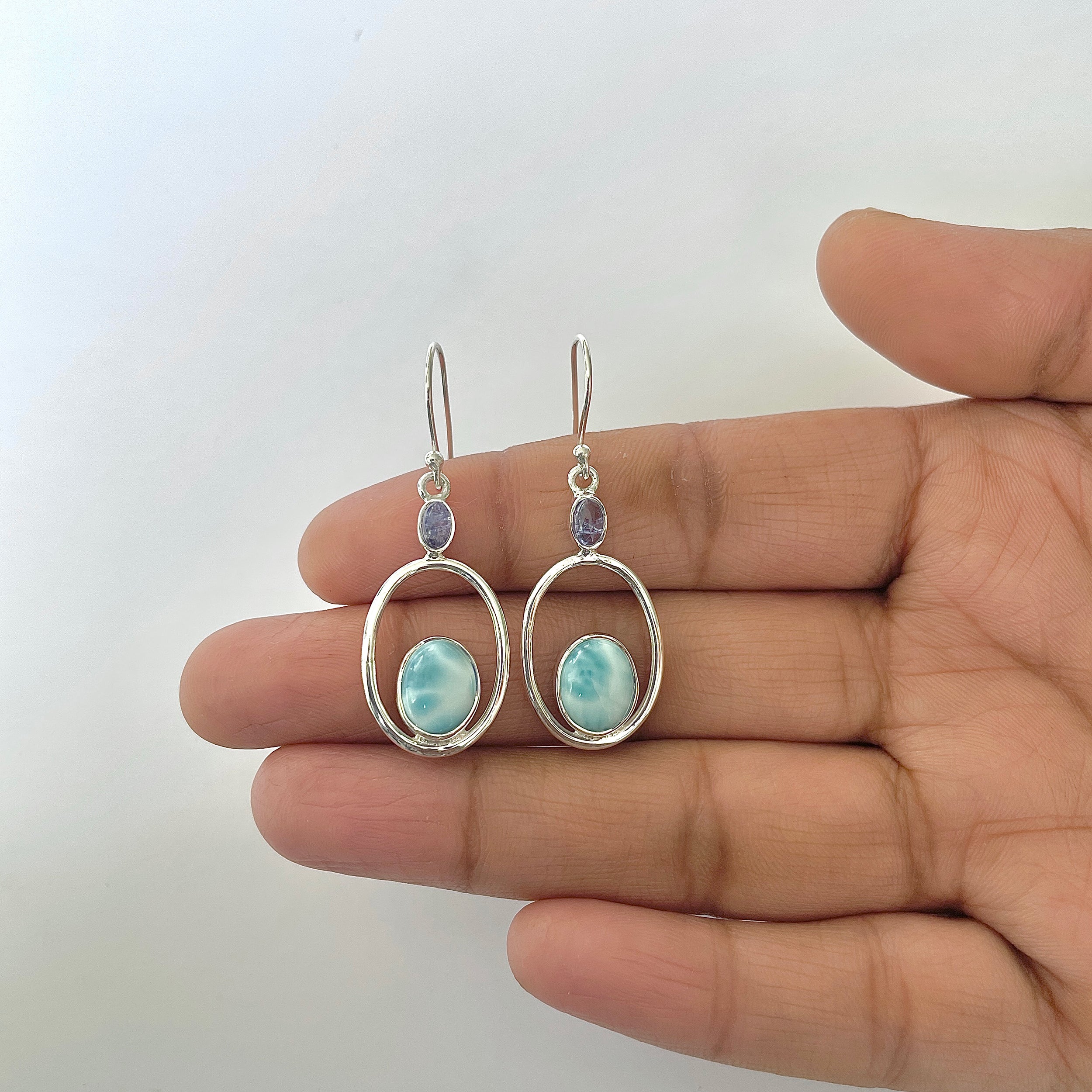 Larimar Earring-(LAR-3-44)