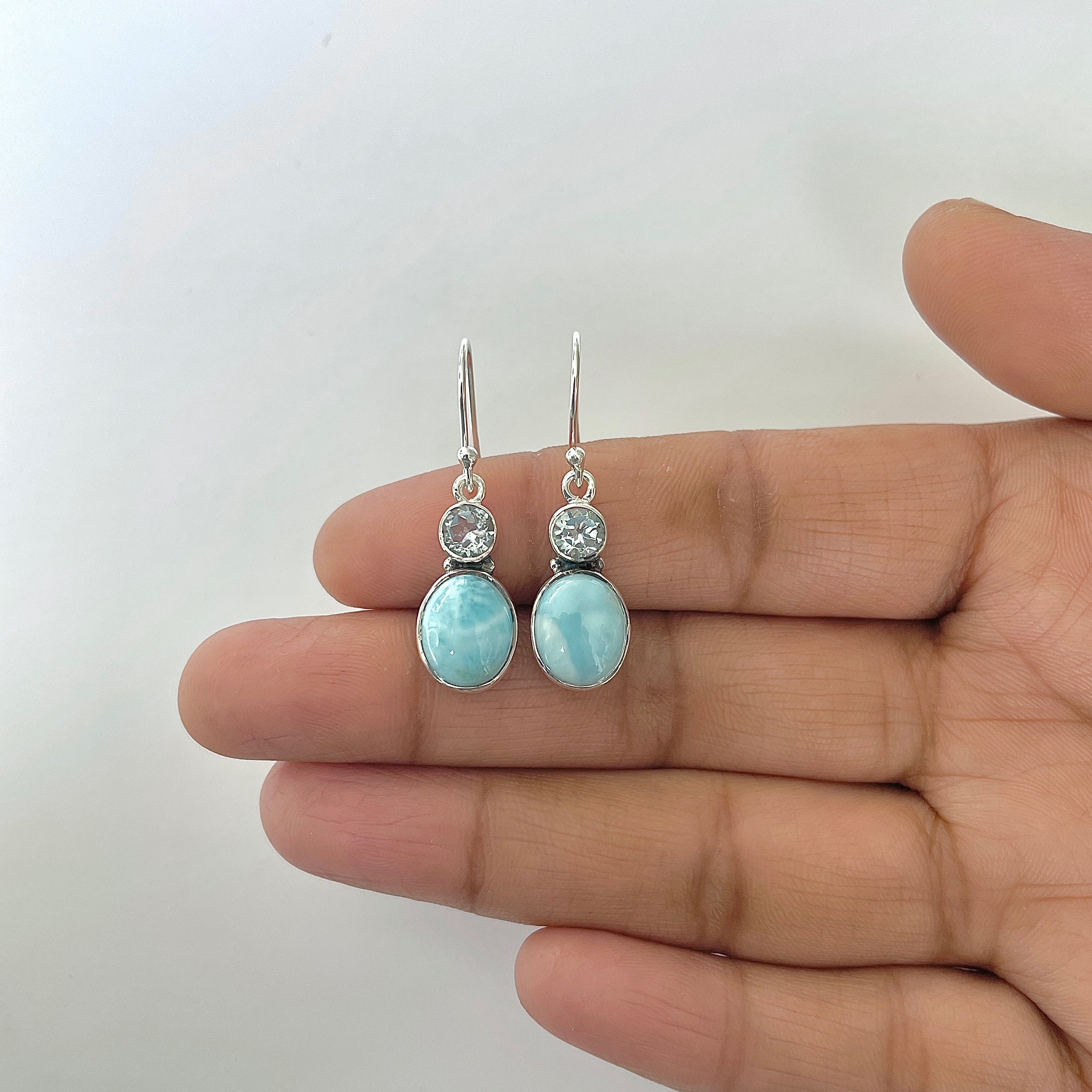 Larimar Earring-(LAR-3-46)