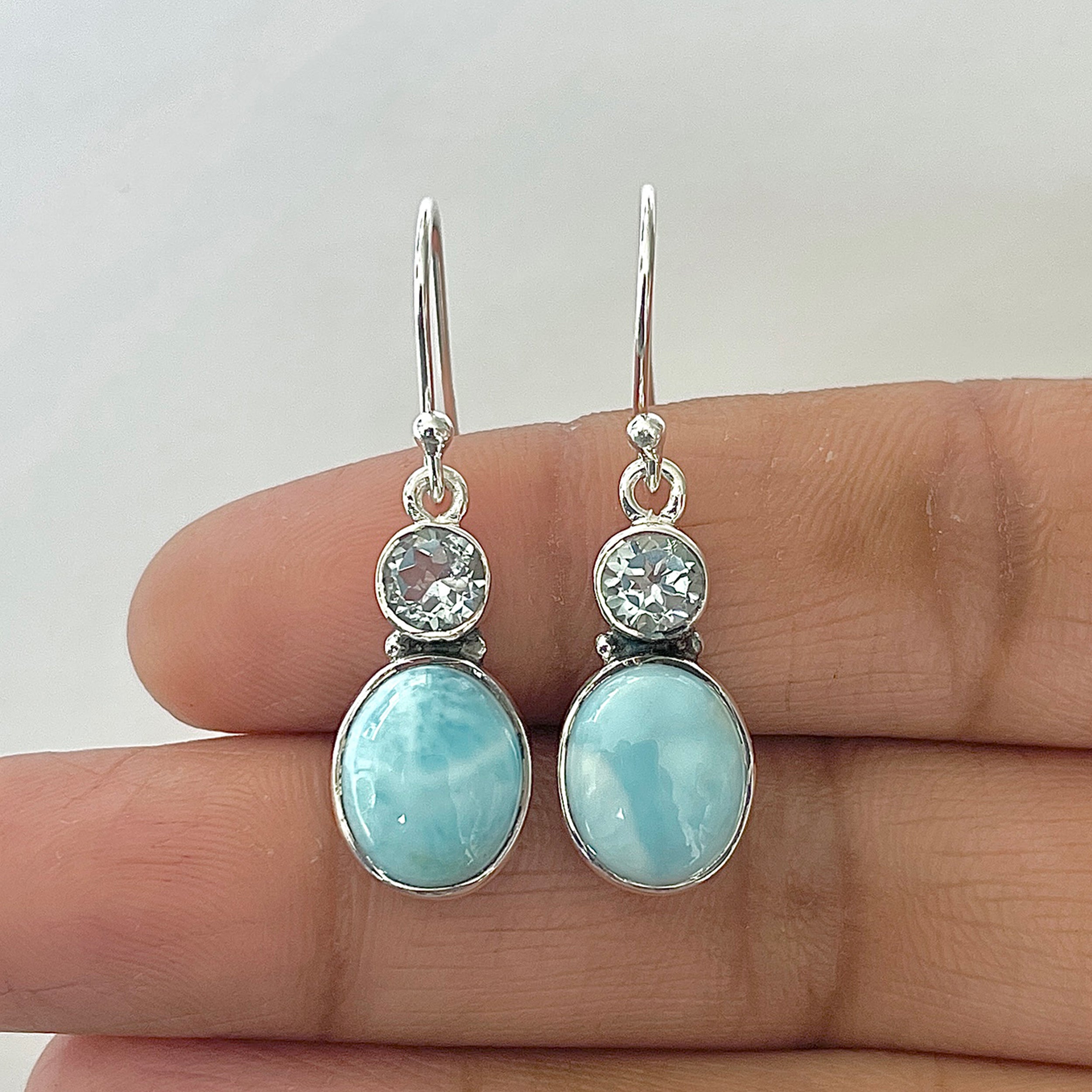 Larimar Earring-(LAR-3-46)