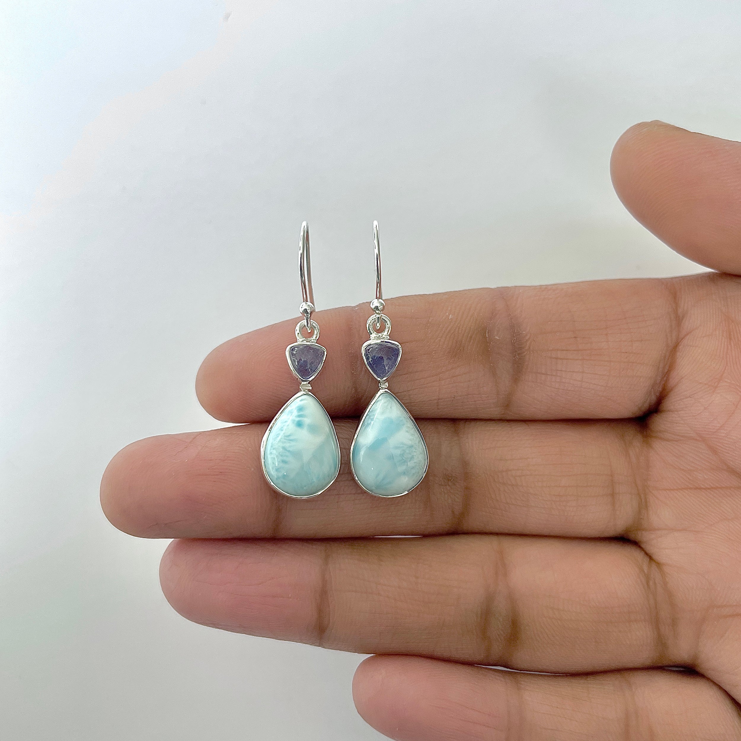 Larimar Earring-(LAR-3-49)