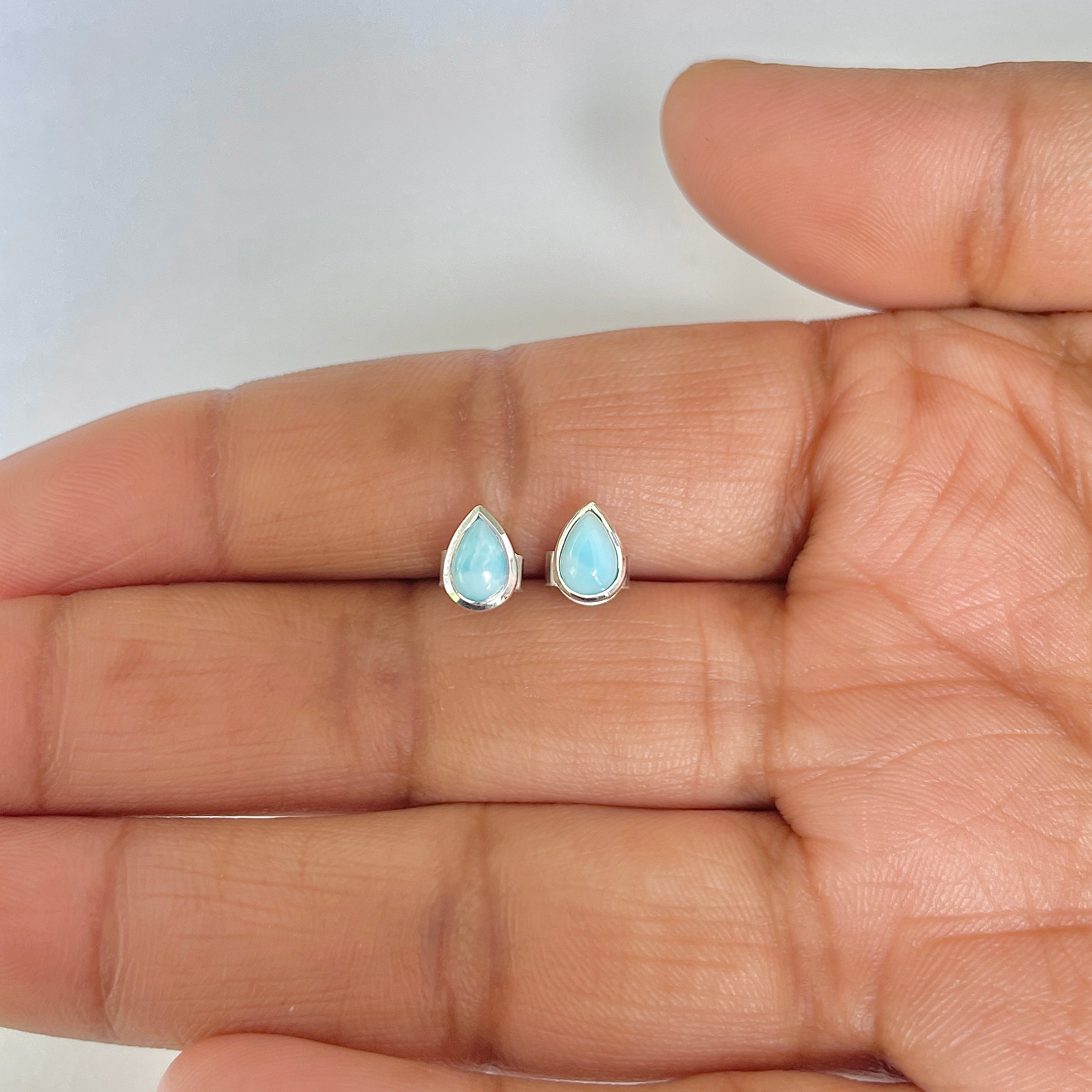 Larimar Stud Earring-(LAR-RDE-1111)