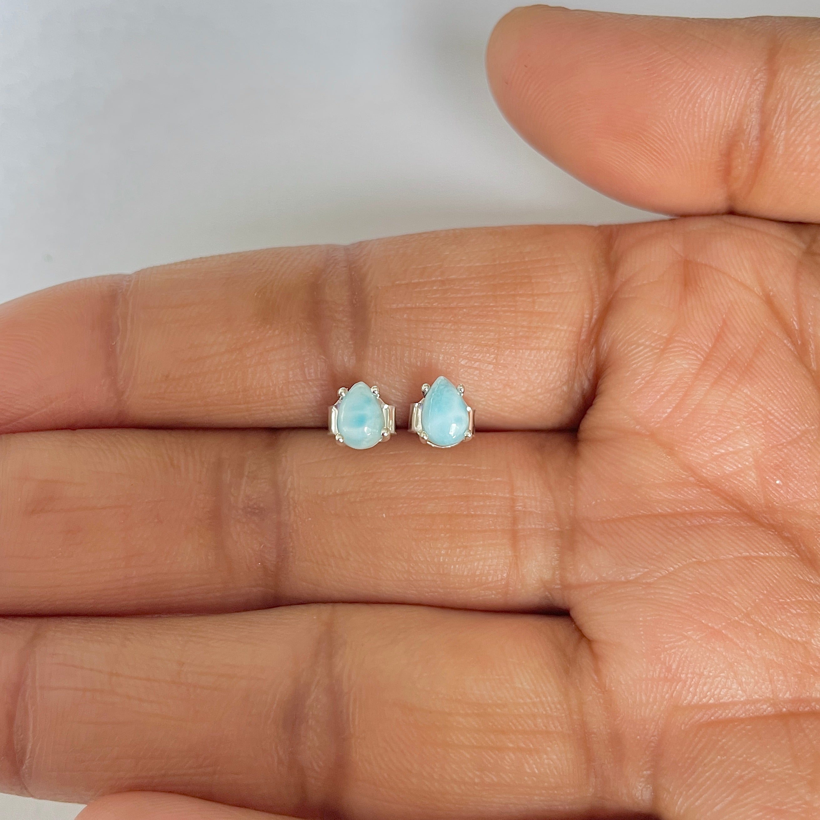 Larimar Stud Earring-(LAR-RDE-1141)