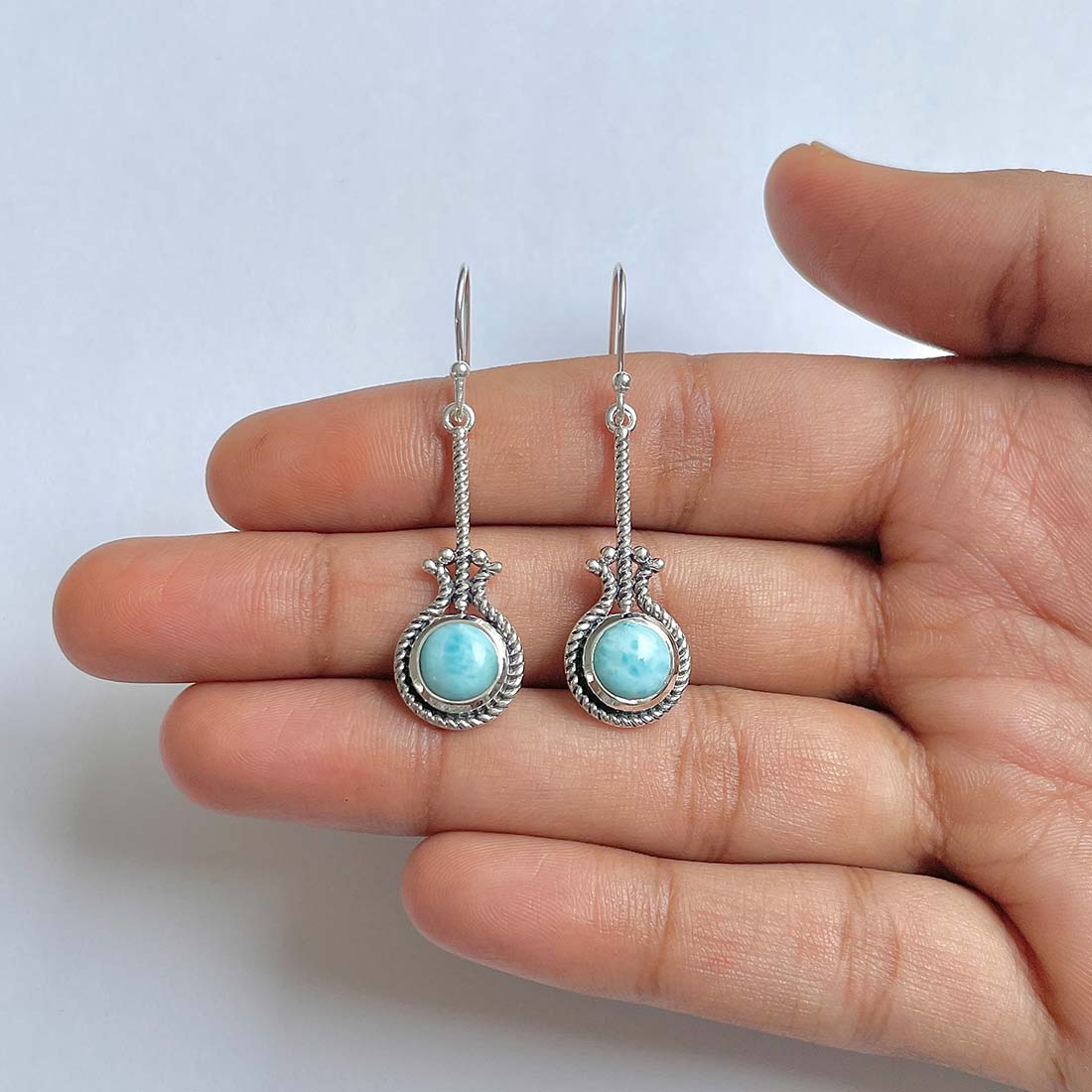 Larimar Earring-(LAR-RDE-148)