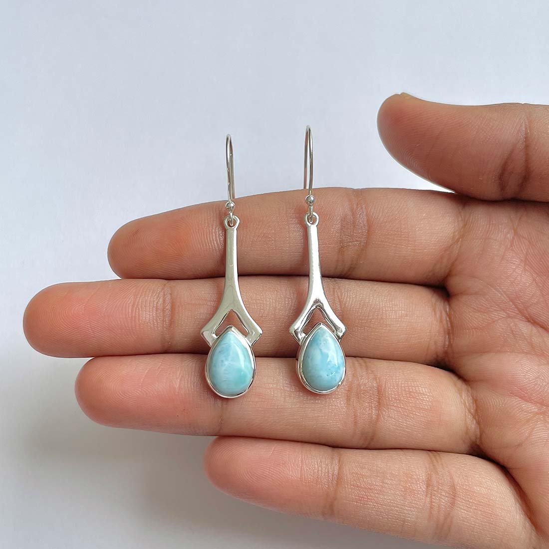 Larimar Earring-(LAR-RDE-153)
