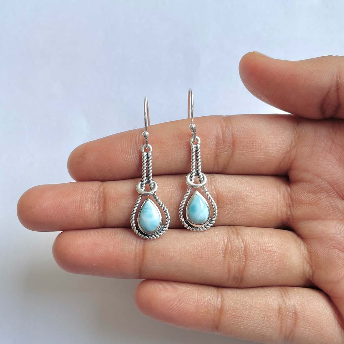 Larimar Earring-(LAR-RDE-197)