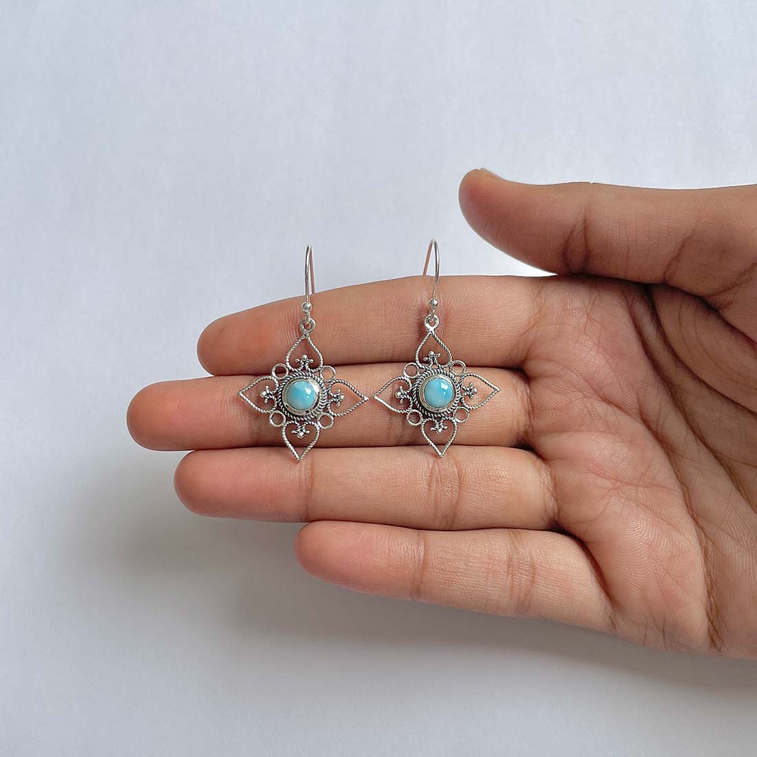 Larimar Earring-(LAR-RDE-206)