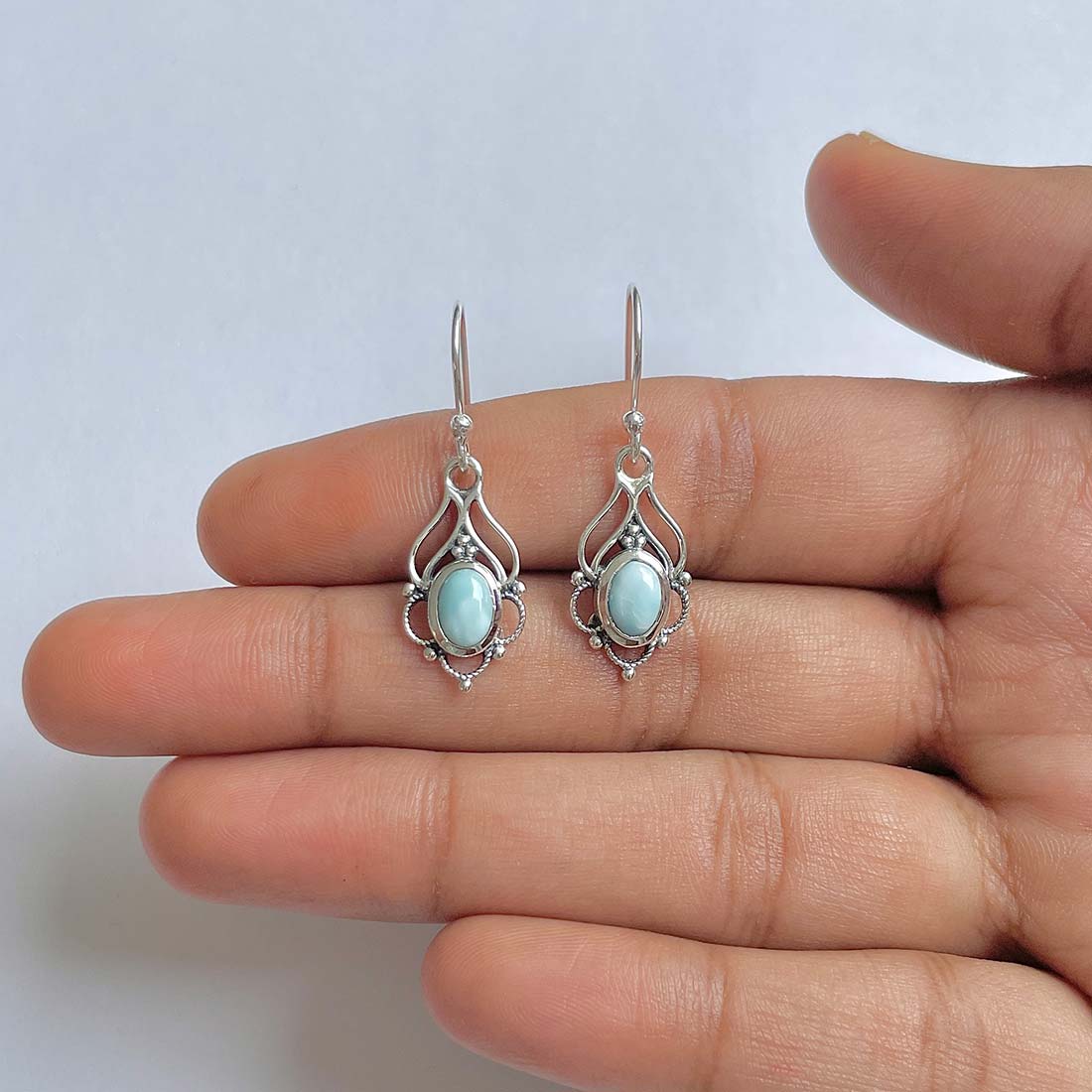 Larimar Earring-(LAR-RDE-222)