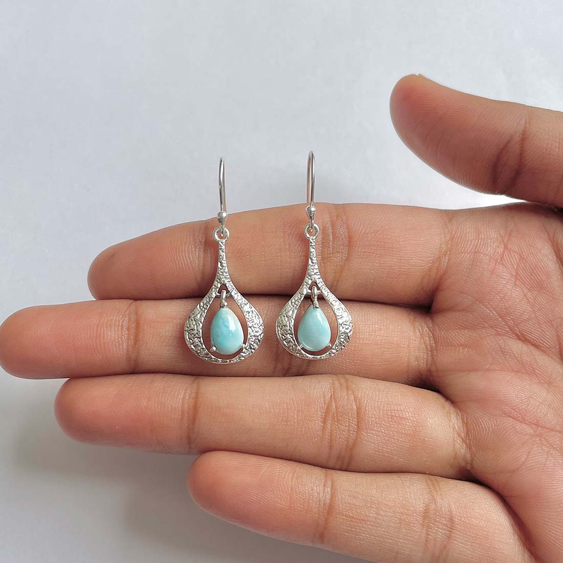 Larimar Earring-(LAR-RDE-38)