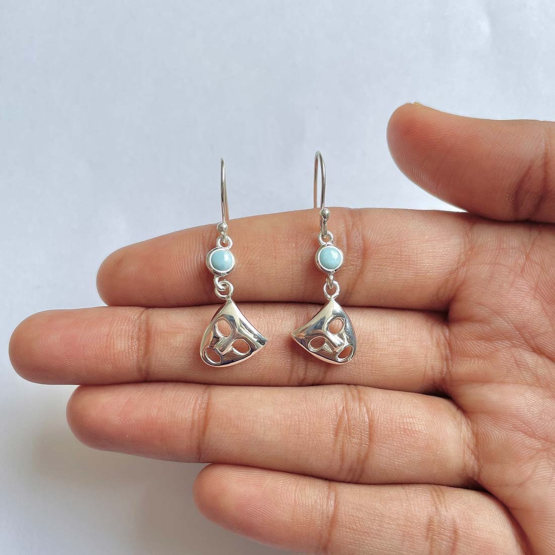 Larimar Earring-(LAR-RDE-464)