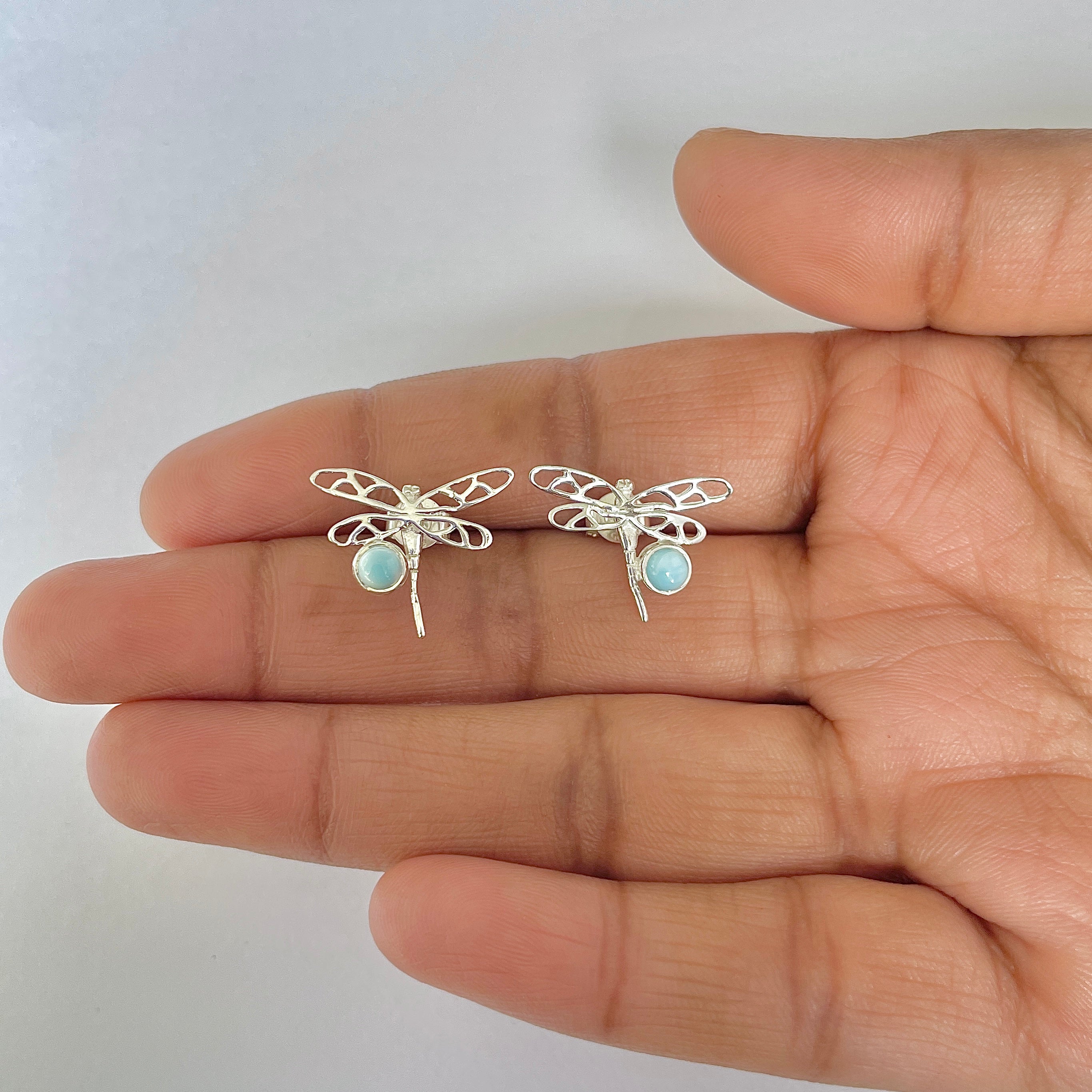 Larimar Earring-(LAR-RDE-465)
