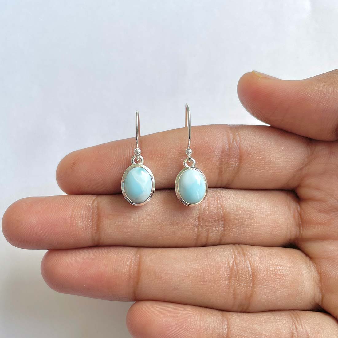 Larimar Earring-(LAR-RDE-685)