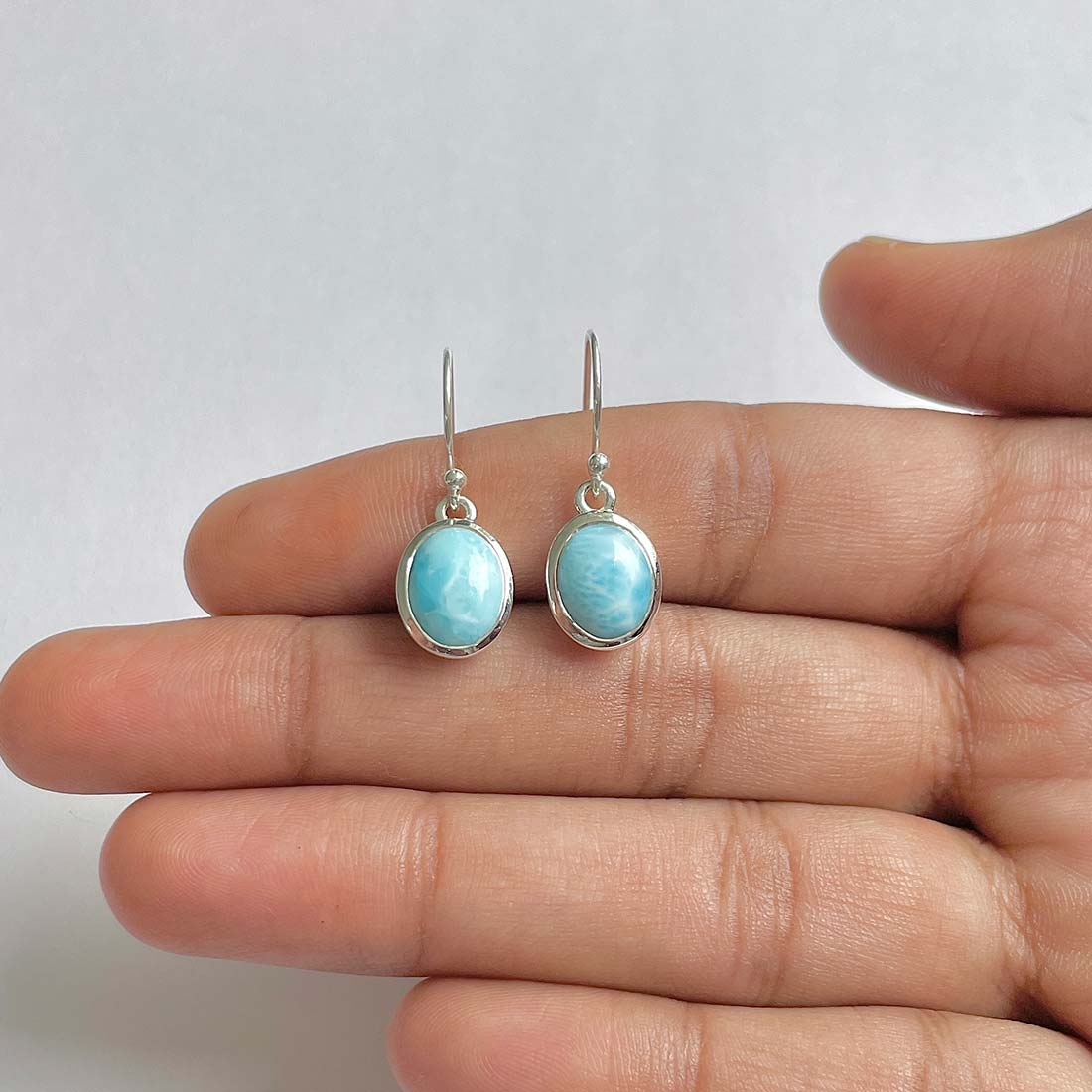 Larimar Earring-(LAR-RDE-829)