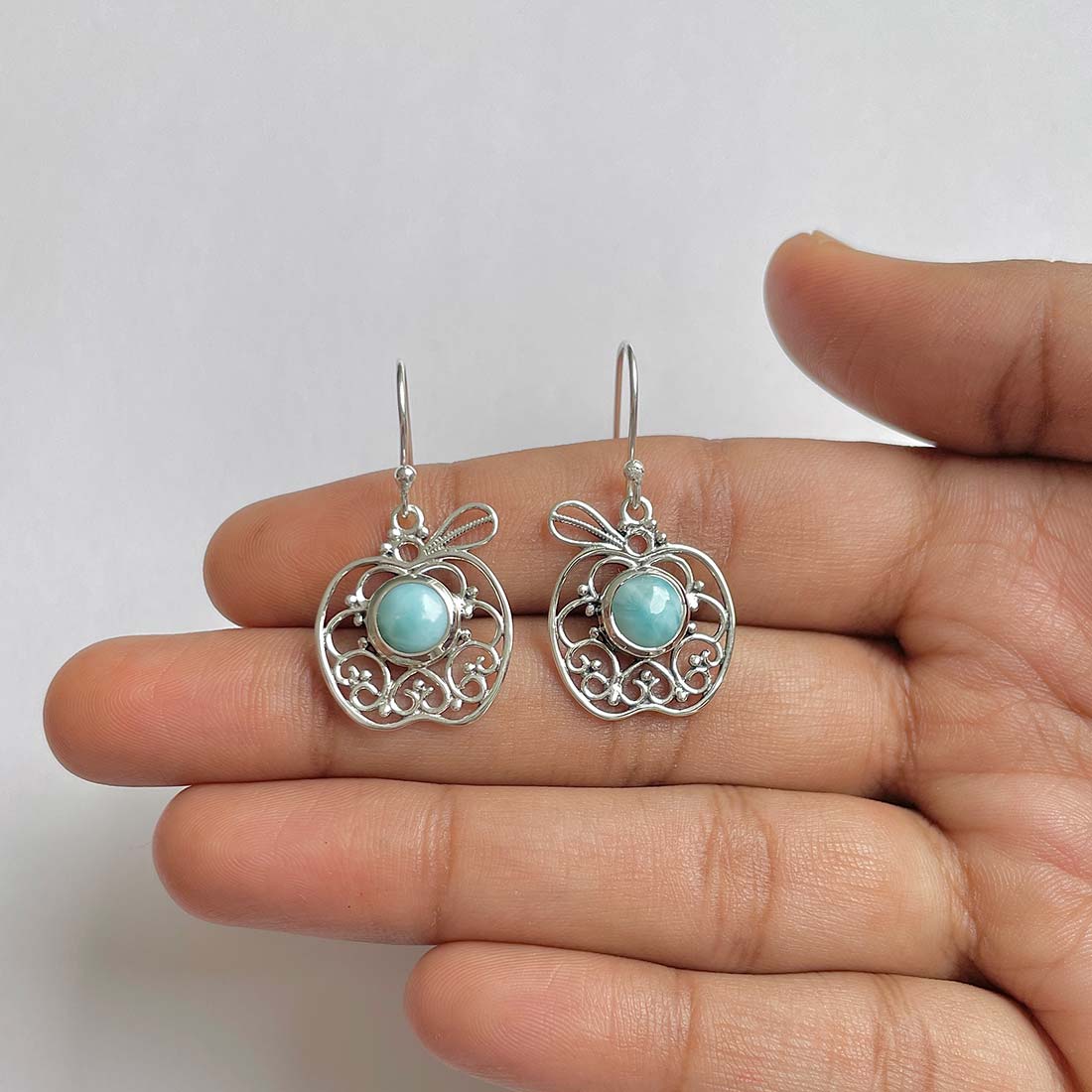 Larimar Earring-(LAR-RDE-88)