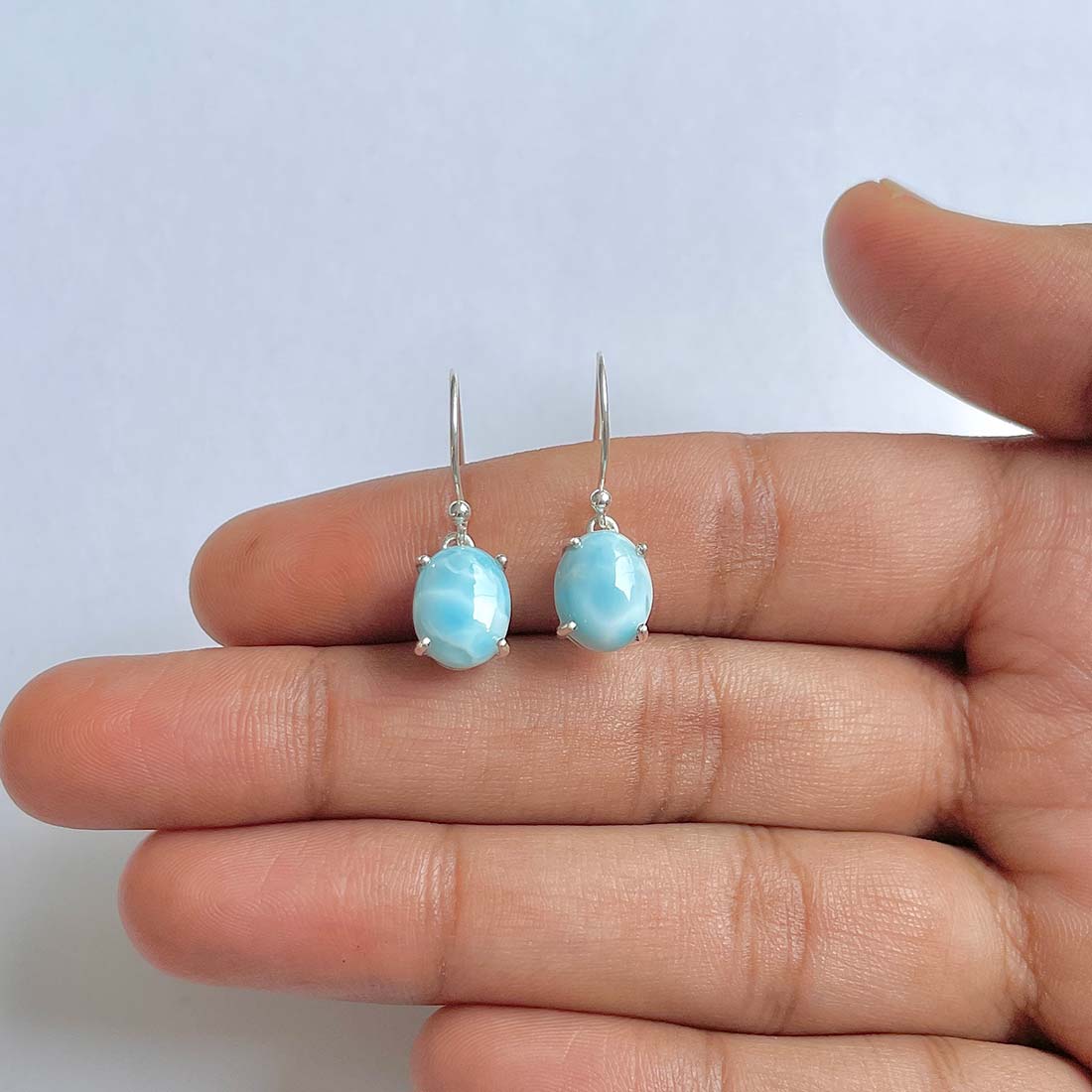 Larimar Earring-(LAR-RDE-896)