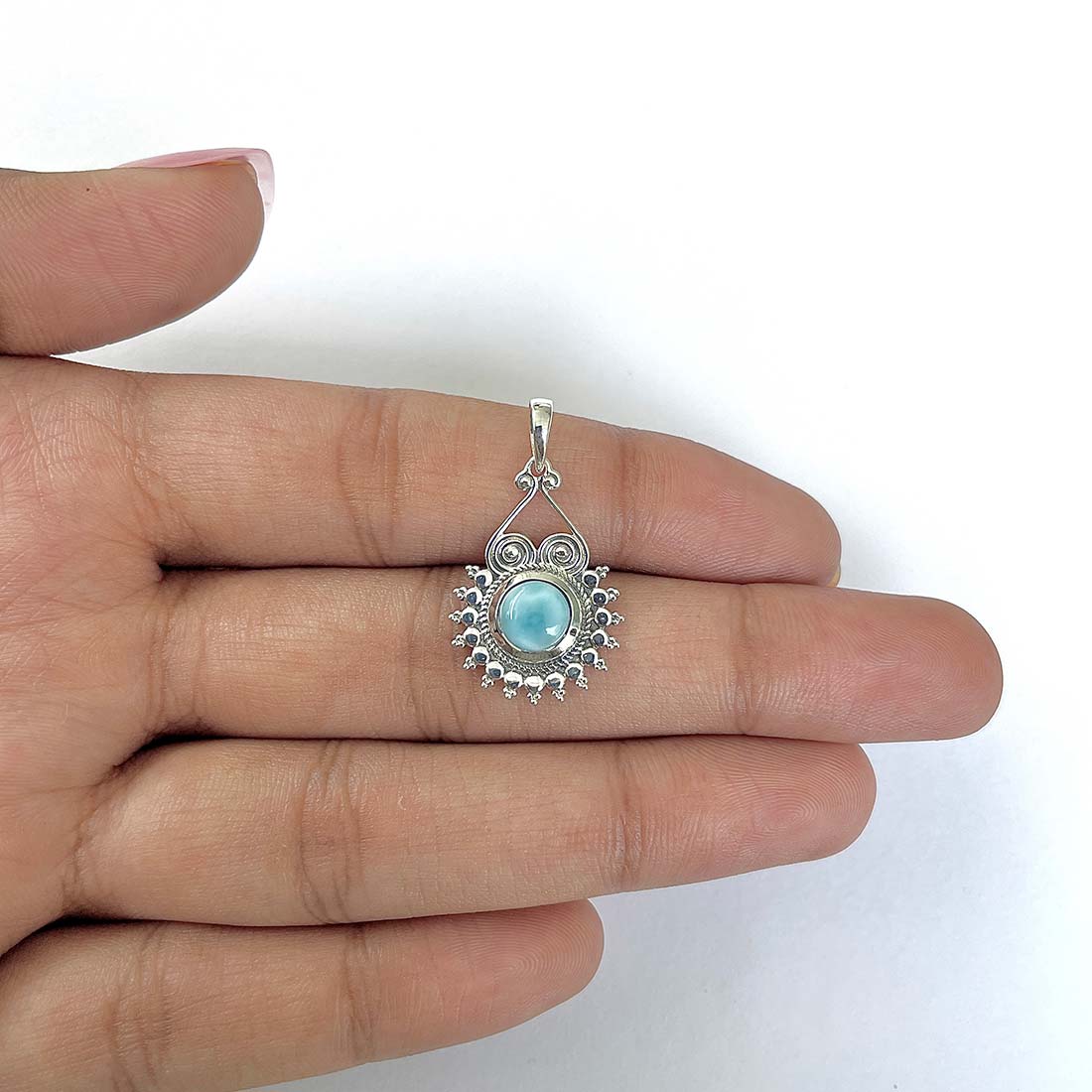 Larimar Pendant-(LAR-RDEP-213)