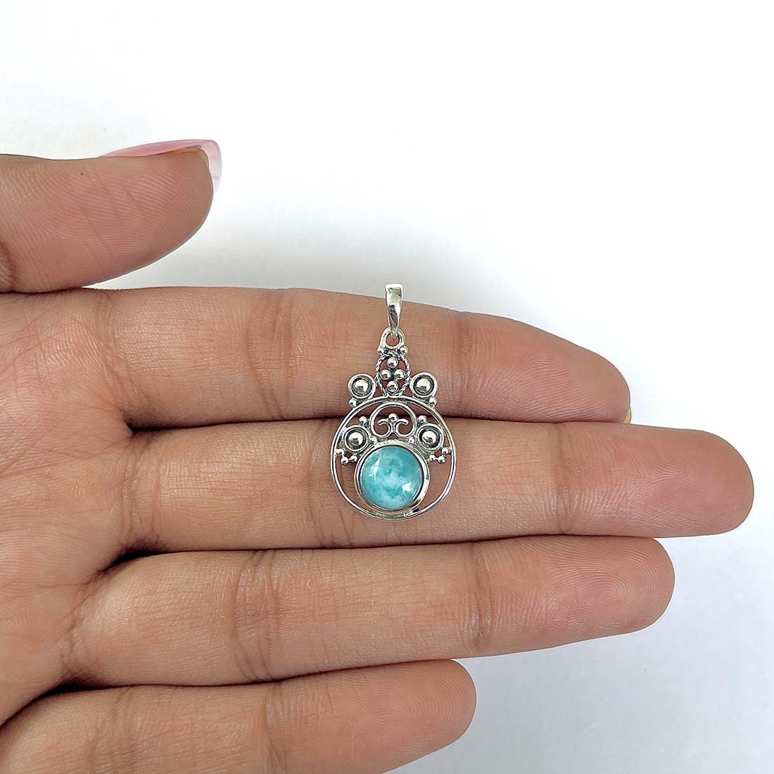 Larimar Pendant-(LAR-RDEP-89)