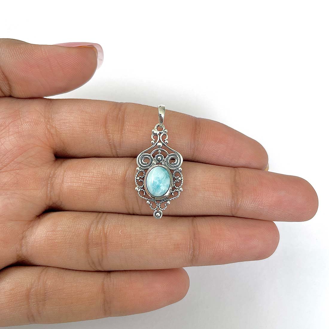 Larimar Pendant-(LAR-RDEP-93)