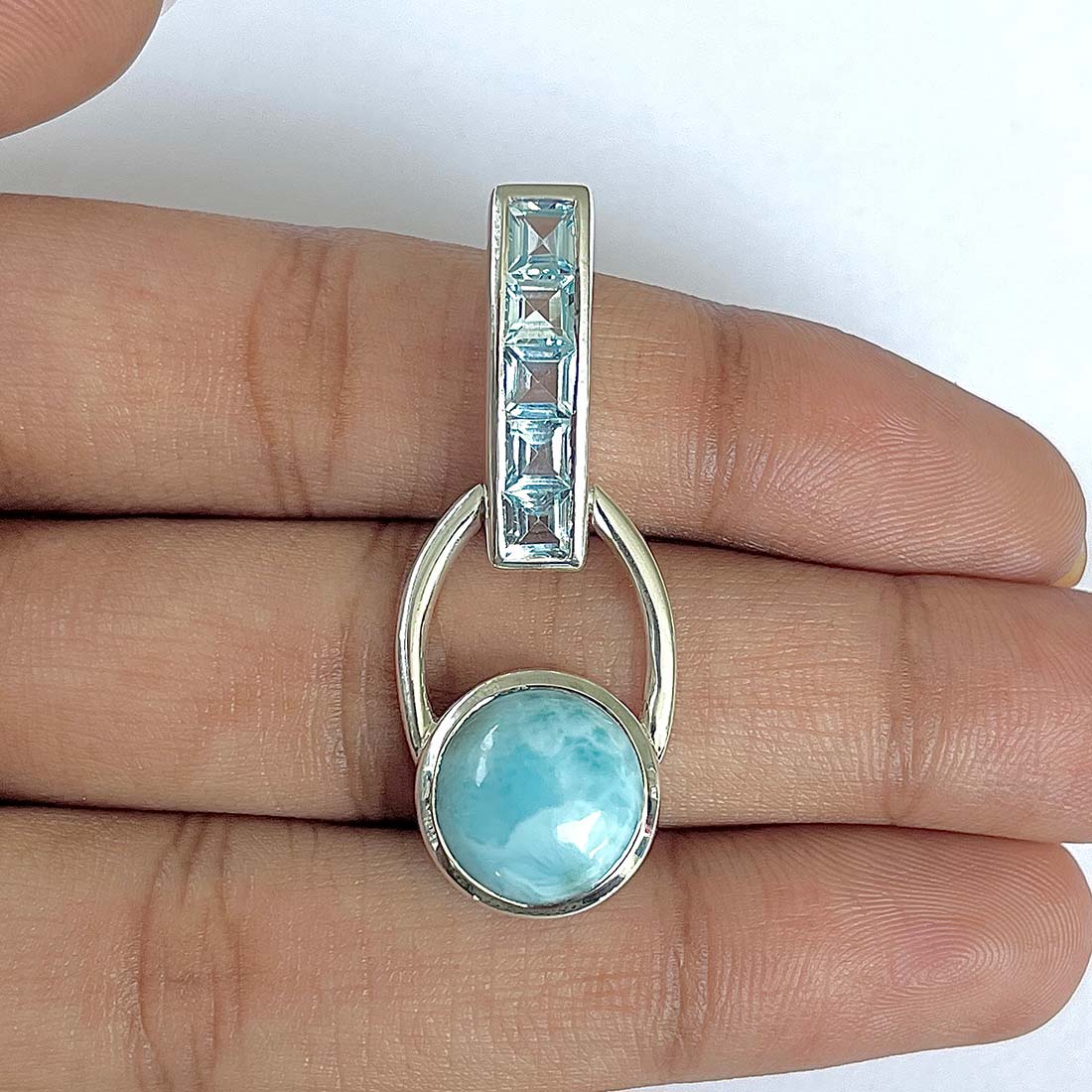 Larimar Pendant-(LAR-RDP-46)