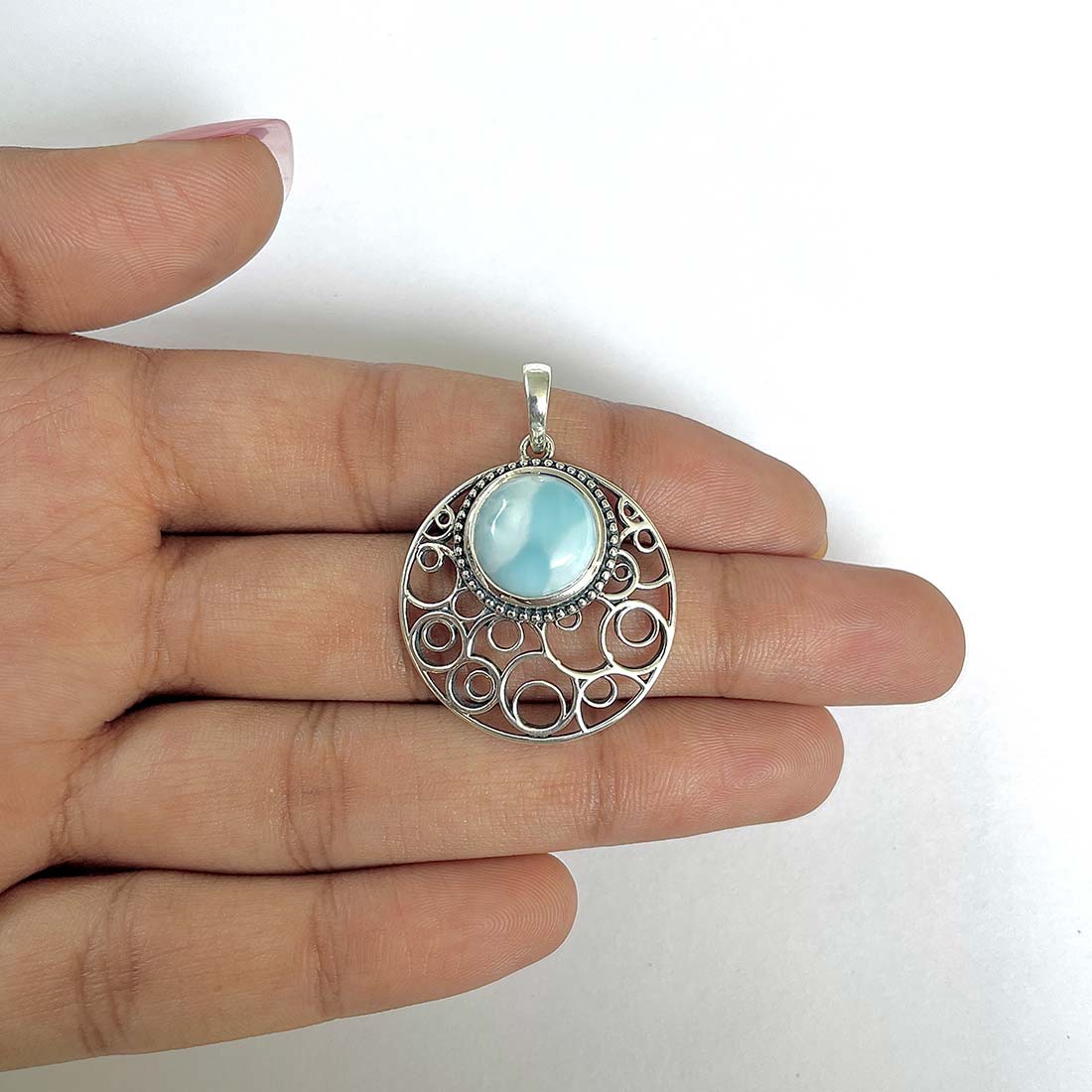 Larimar Pendant-(LAR-RDP-48)