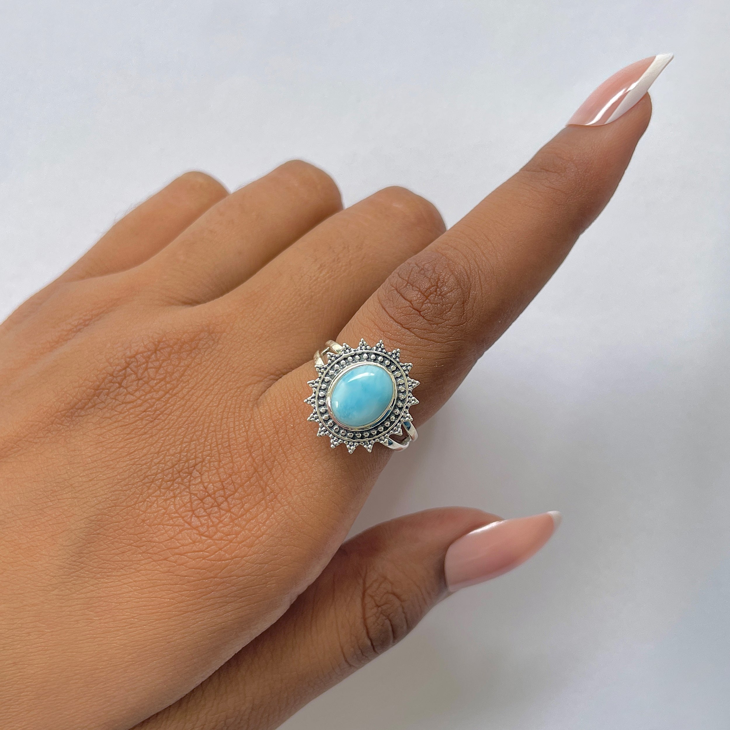 Larimar Ring-(LAR-RDR-118.)